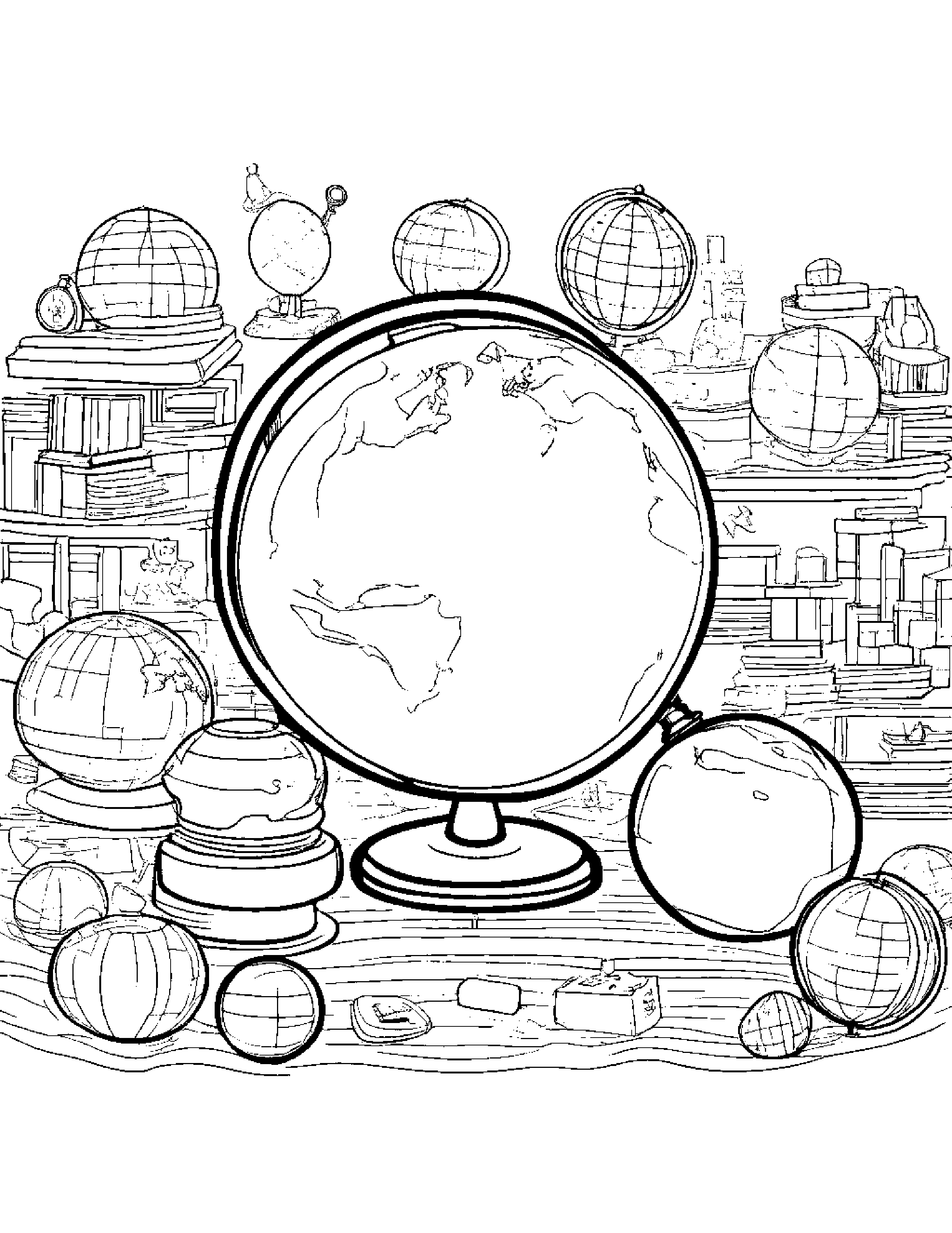 Globe Tidying Toys #4 Coloring Page (Free Printable PDF)