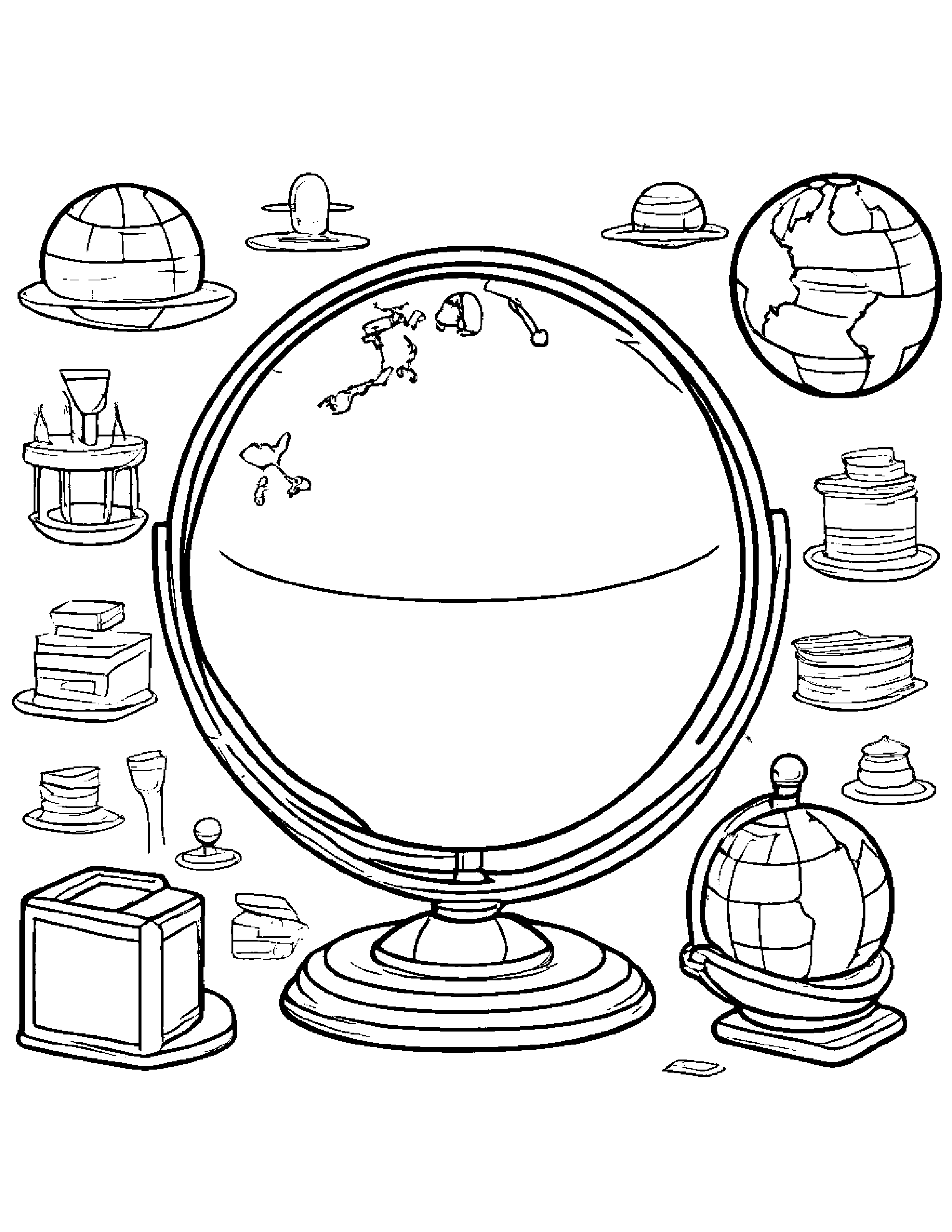 Globe Tidying Toys Coloring Page (Free Printable PDF)