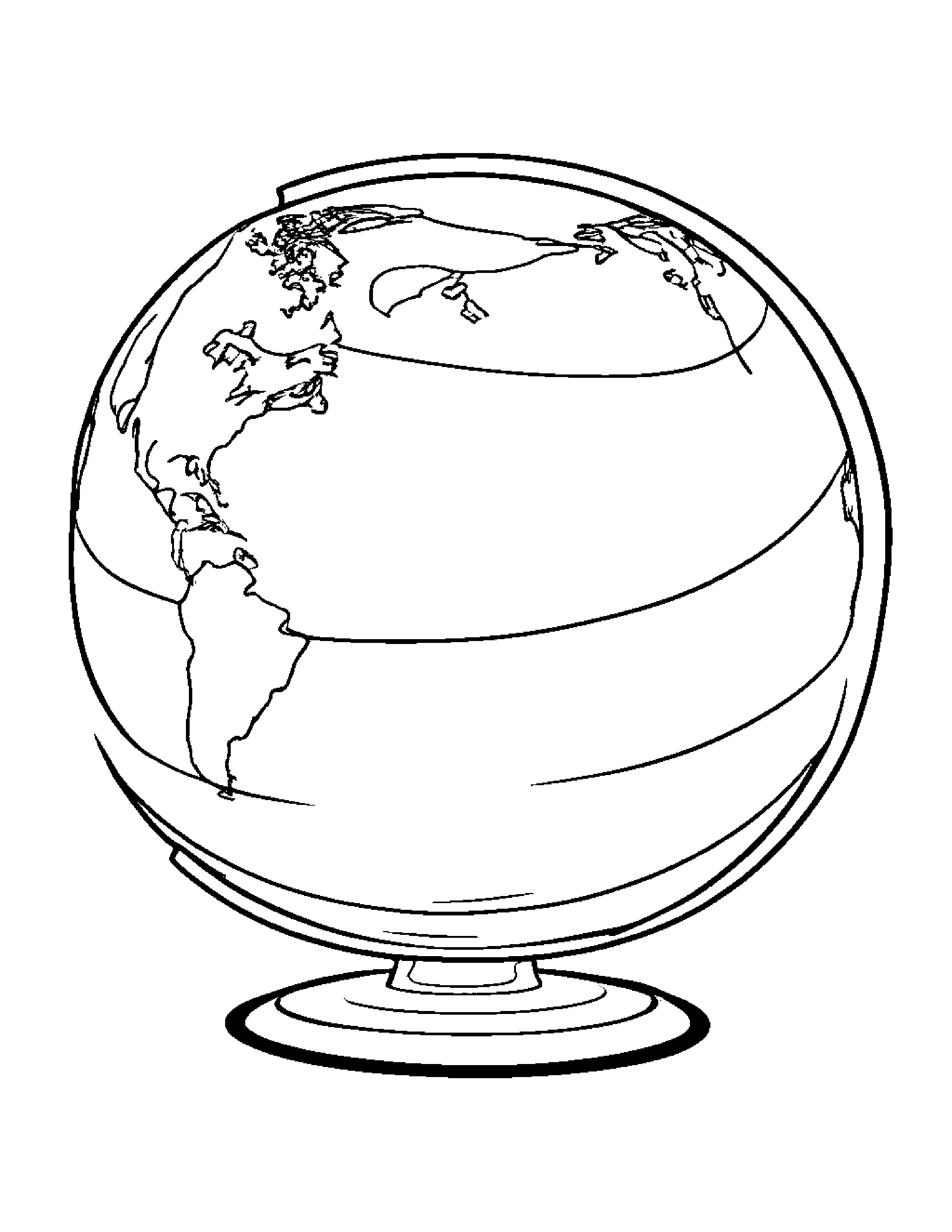 Globe Waving #2 Coloring Page (Free Printable PDF)