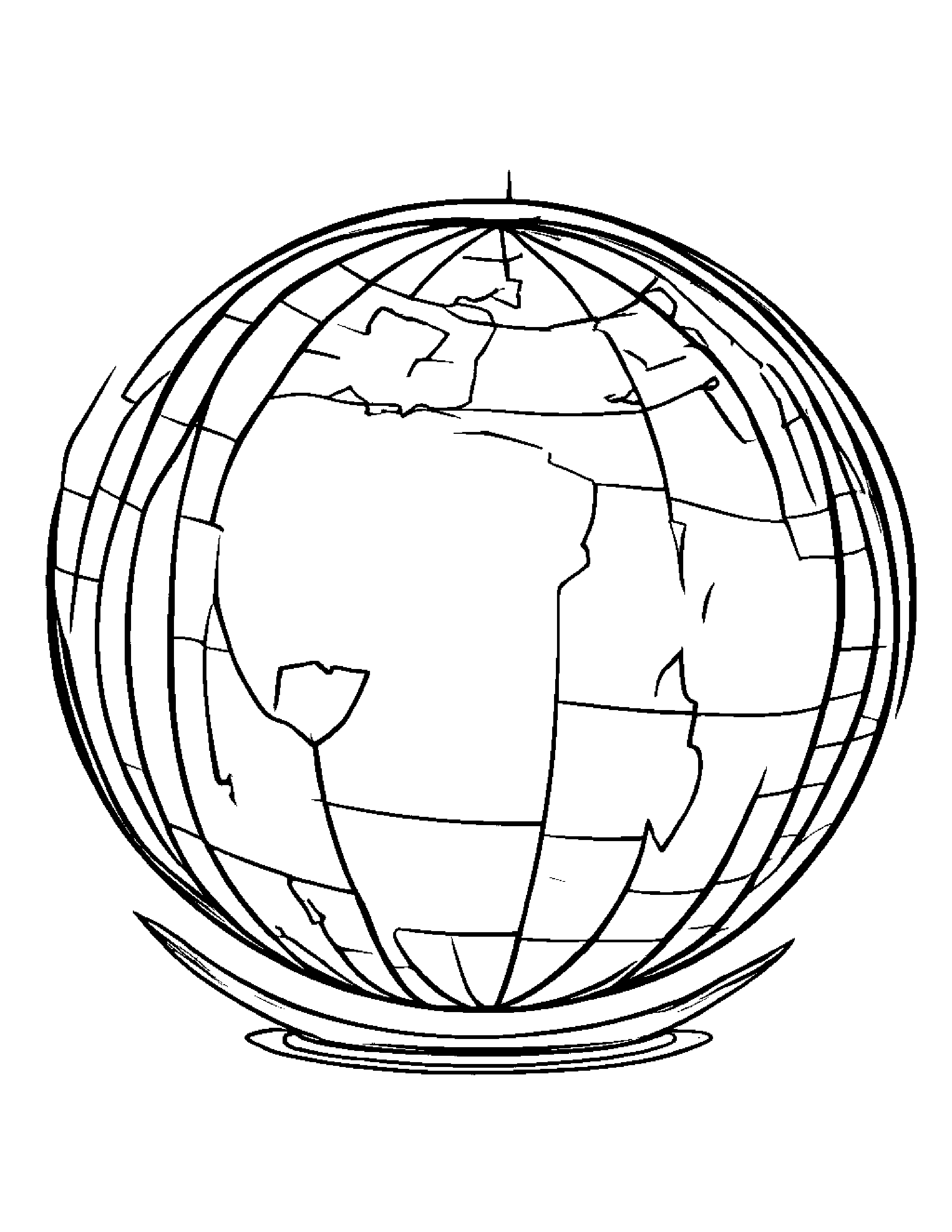 Globe Waving #3 Coloring Page (Free Printable PDF)