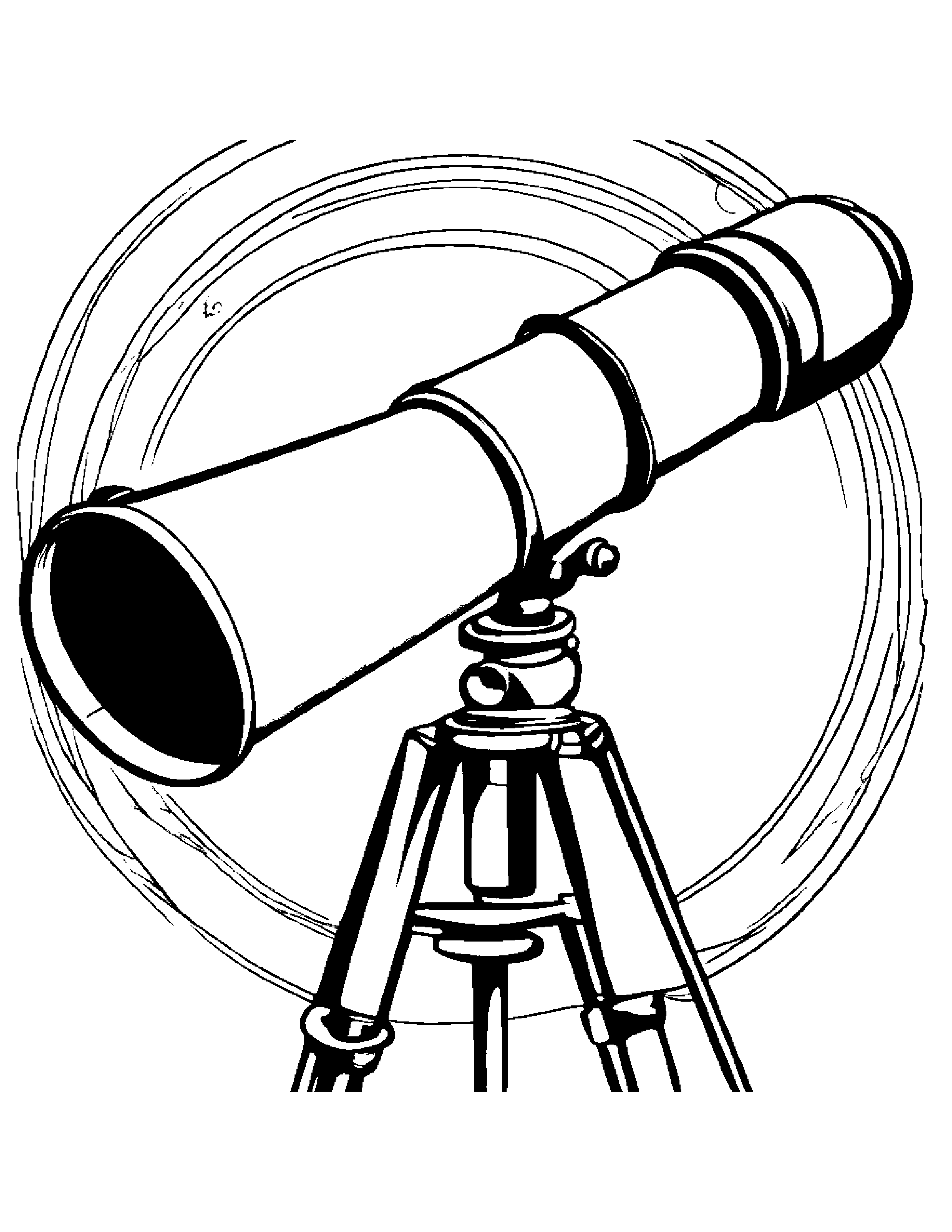 Happy Telescope #5 Coloring Page (Free Printable PDF)