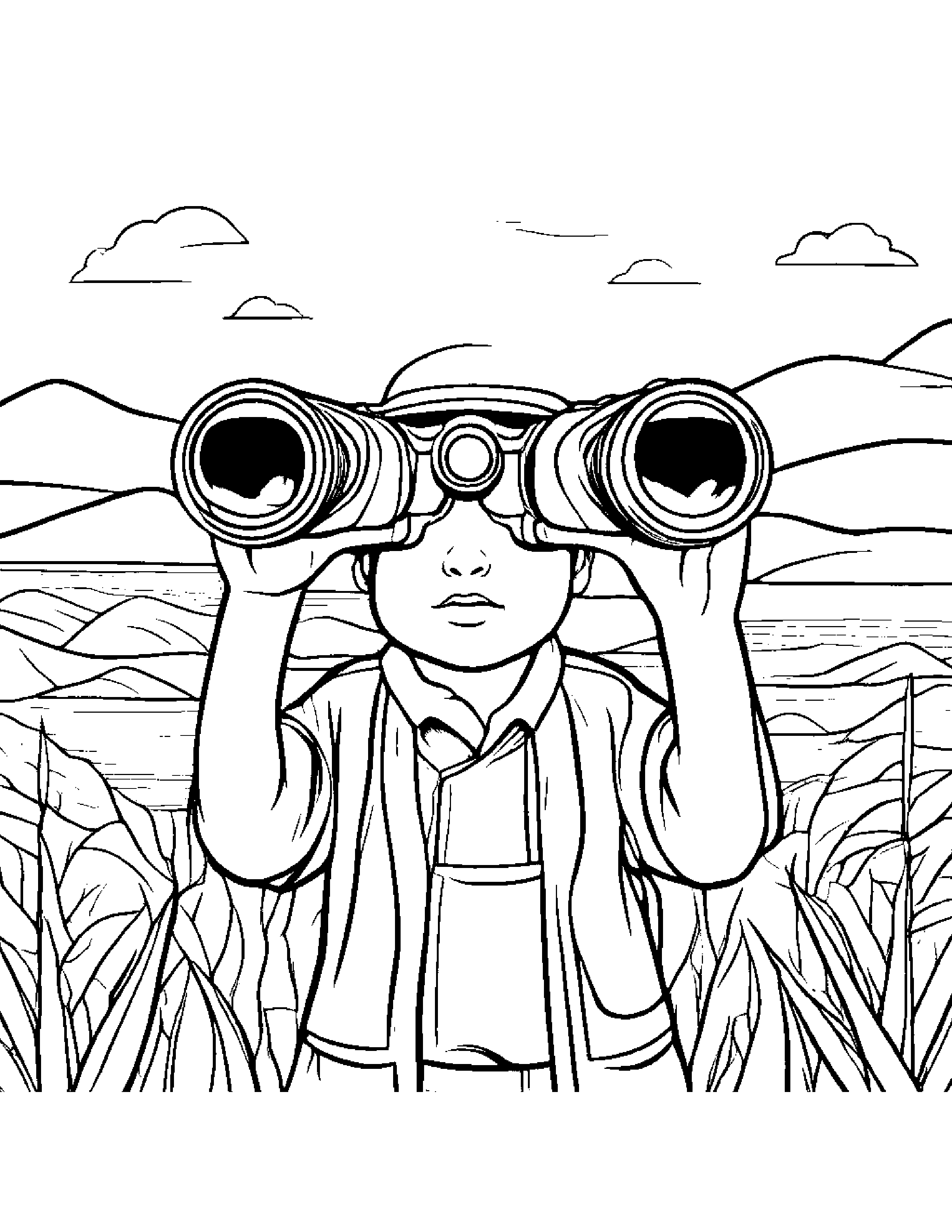 Jolly Binoculars #3 Coloring Page (Free Printable PDF)
