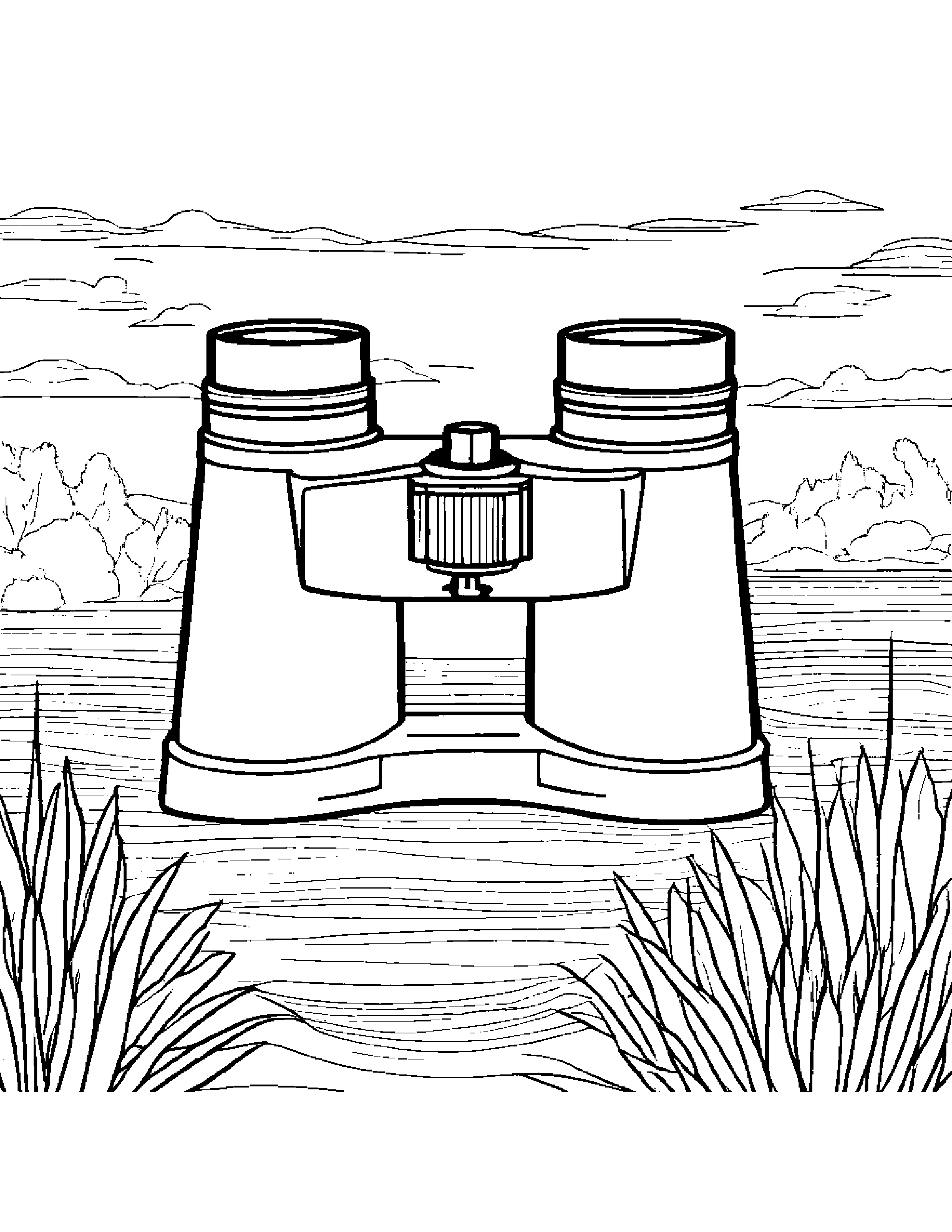 Jolly Binoculars Coloring Page (Free Printable PDF)