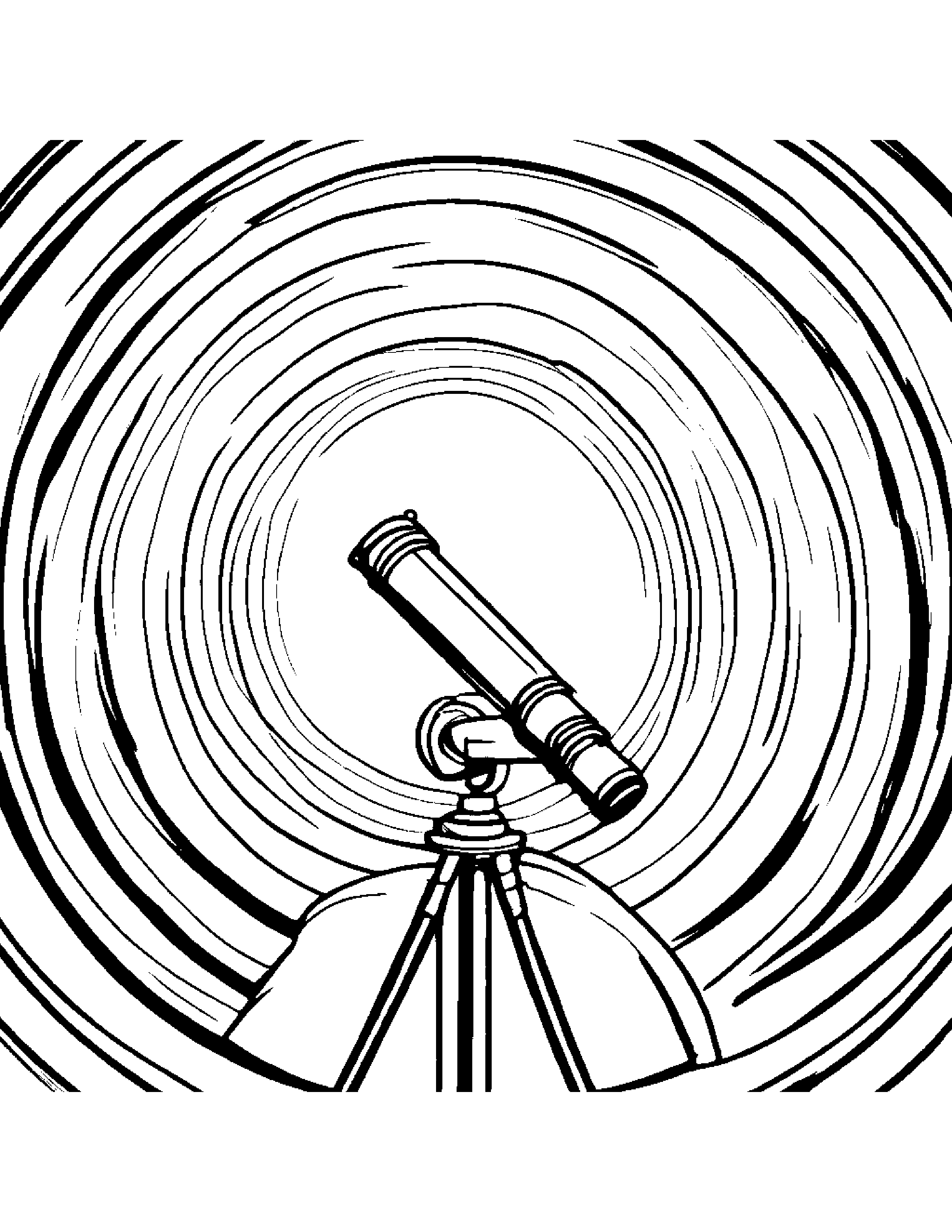 Kind Telescope #2 Coloring Page (Free Printable PDF)
