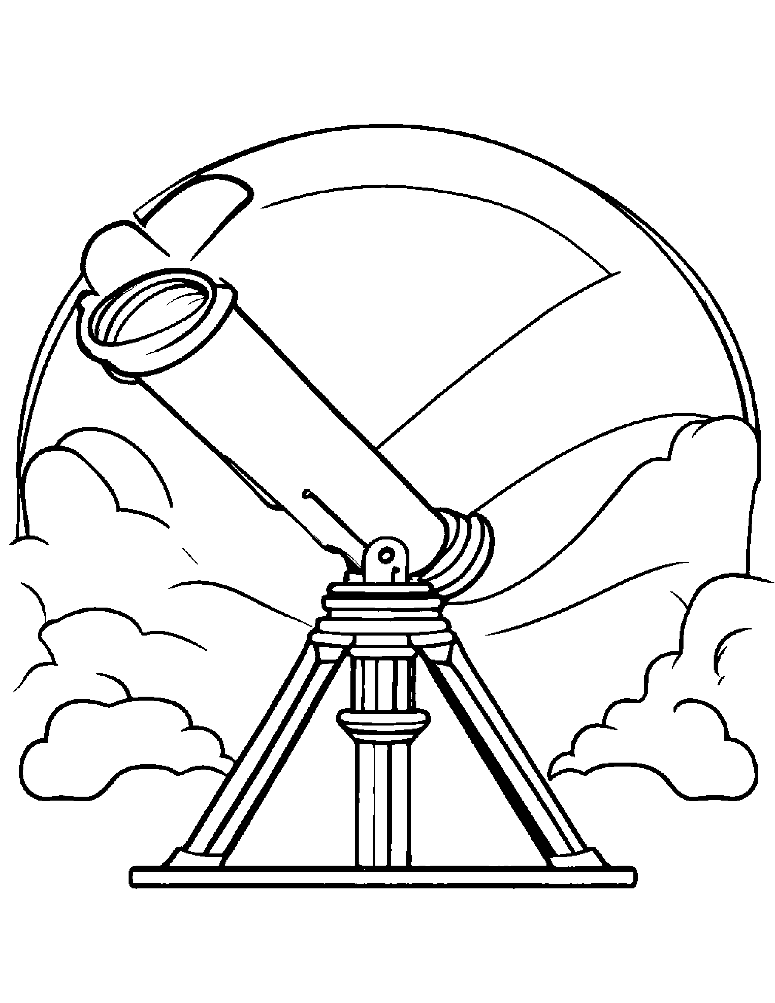 Kind Telescope Coloring Page (Free Printable PDF)