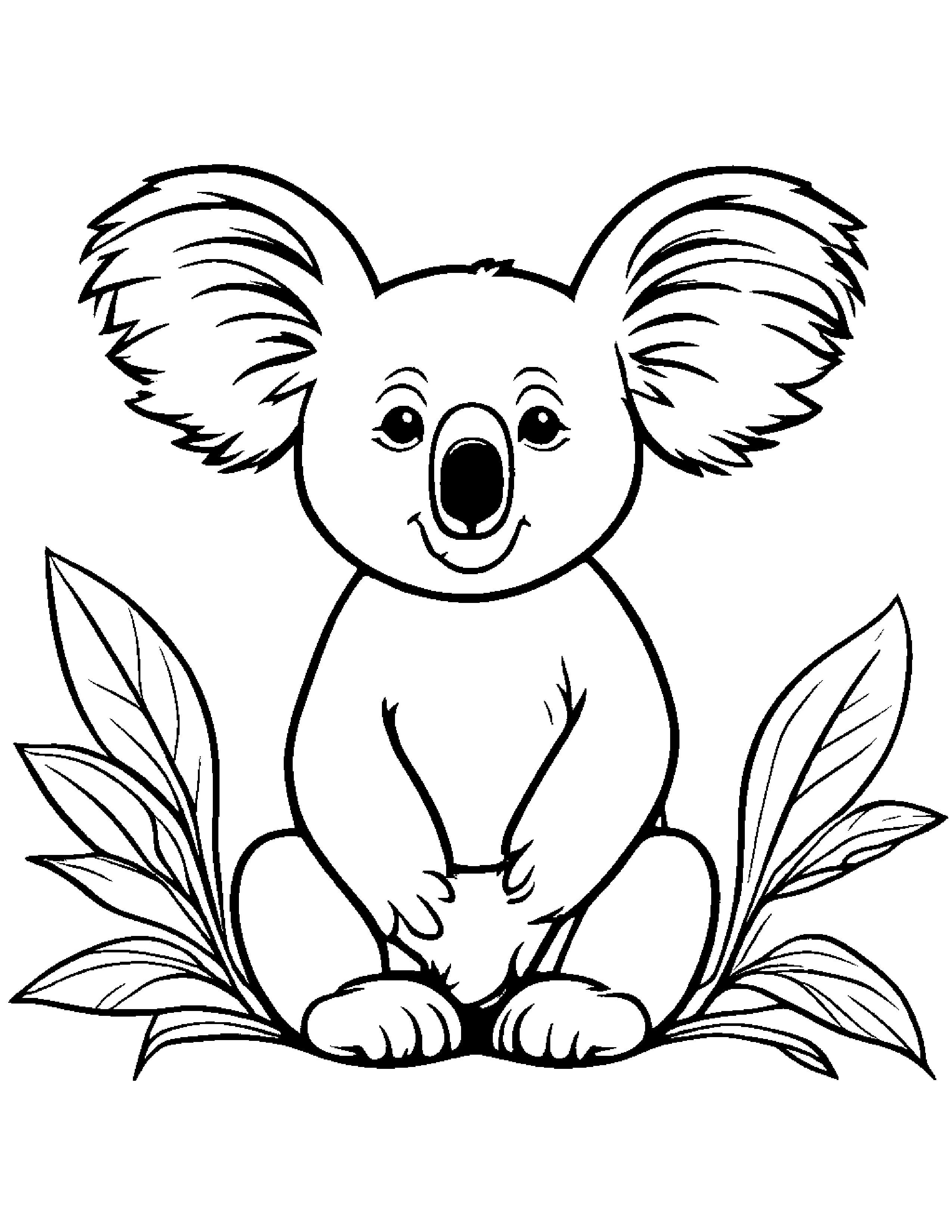 Koala With A Friendly Star #3 Coloring Page (Free Printable PDF)