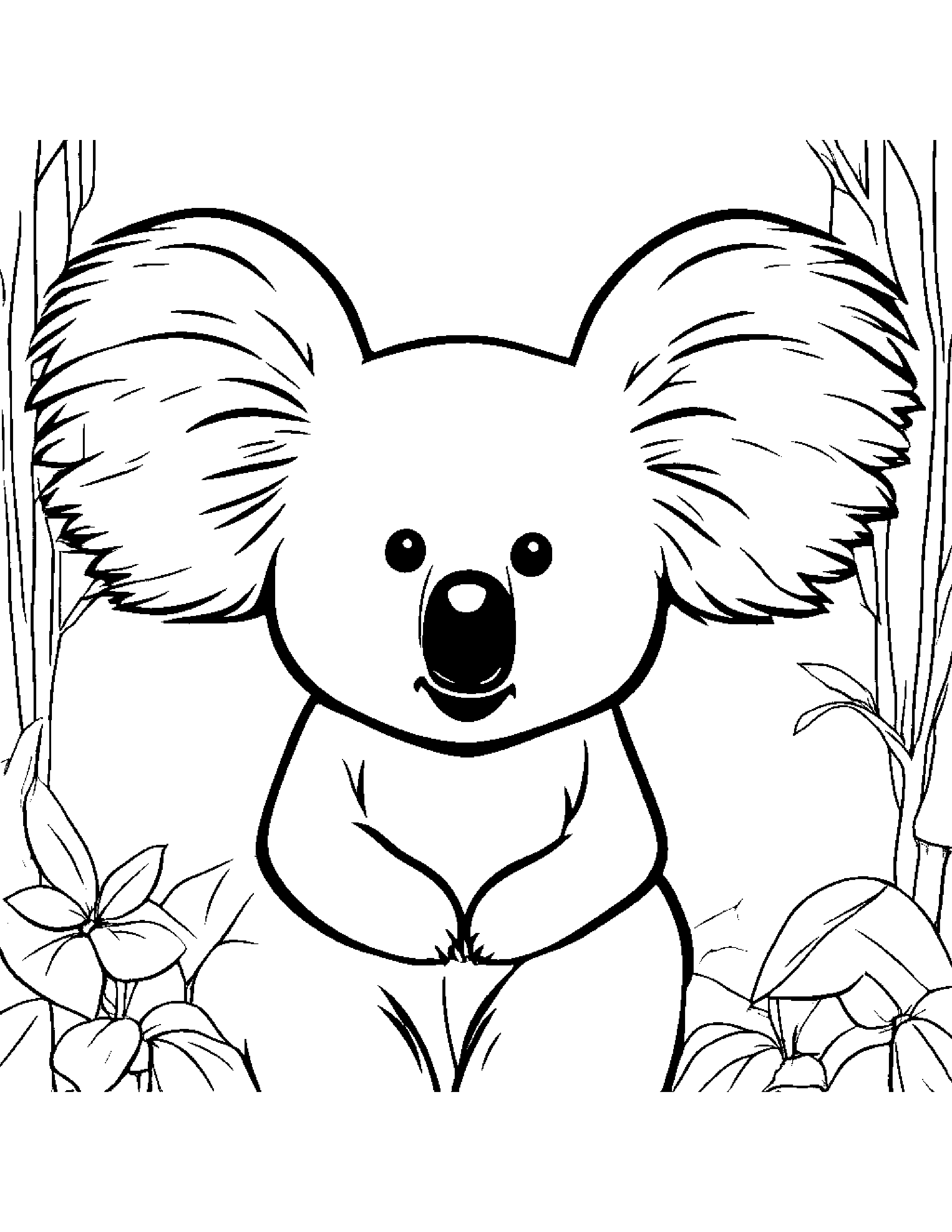 Koala With A Little Heart #5 Coloring Page (Free Printable PDF)