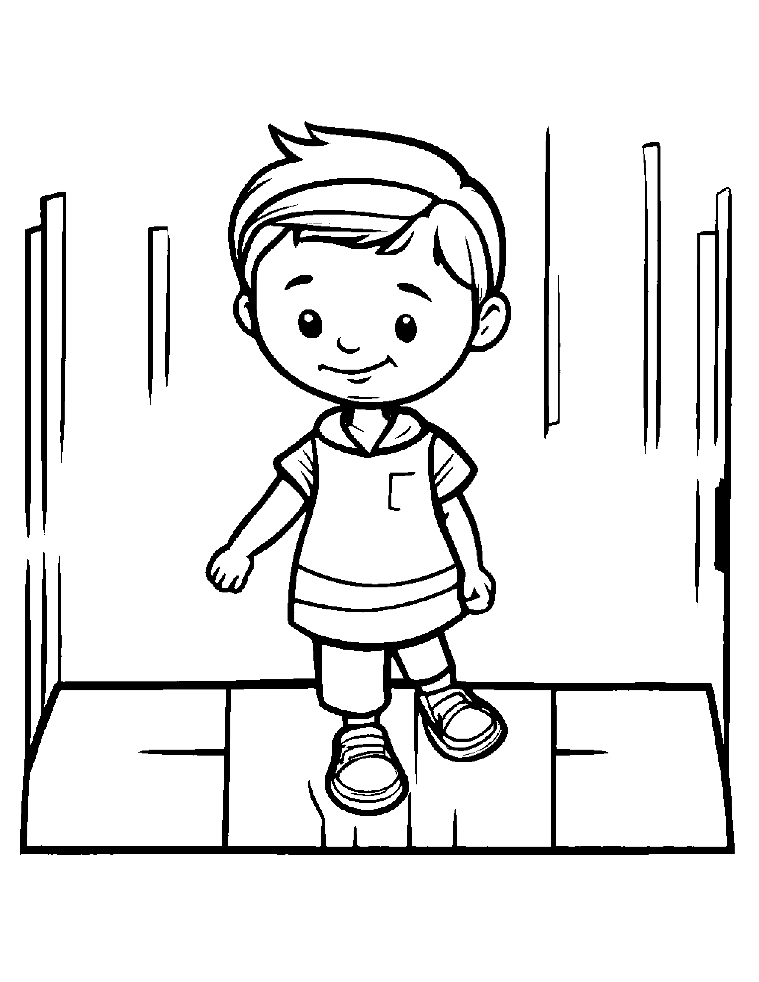 Magnifying Glass Playing Hopscotch #2 Coloring Page (Free Printable PDF)
