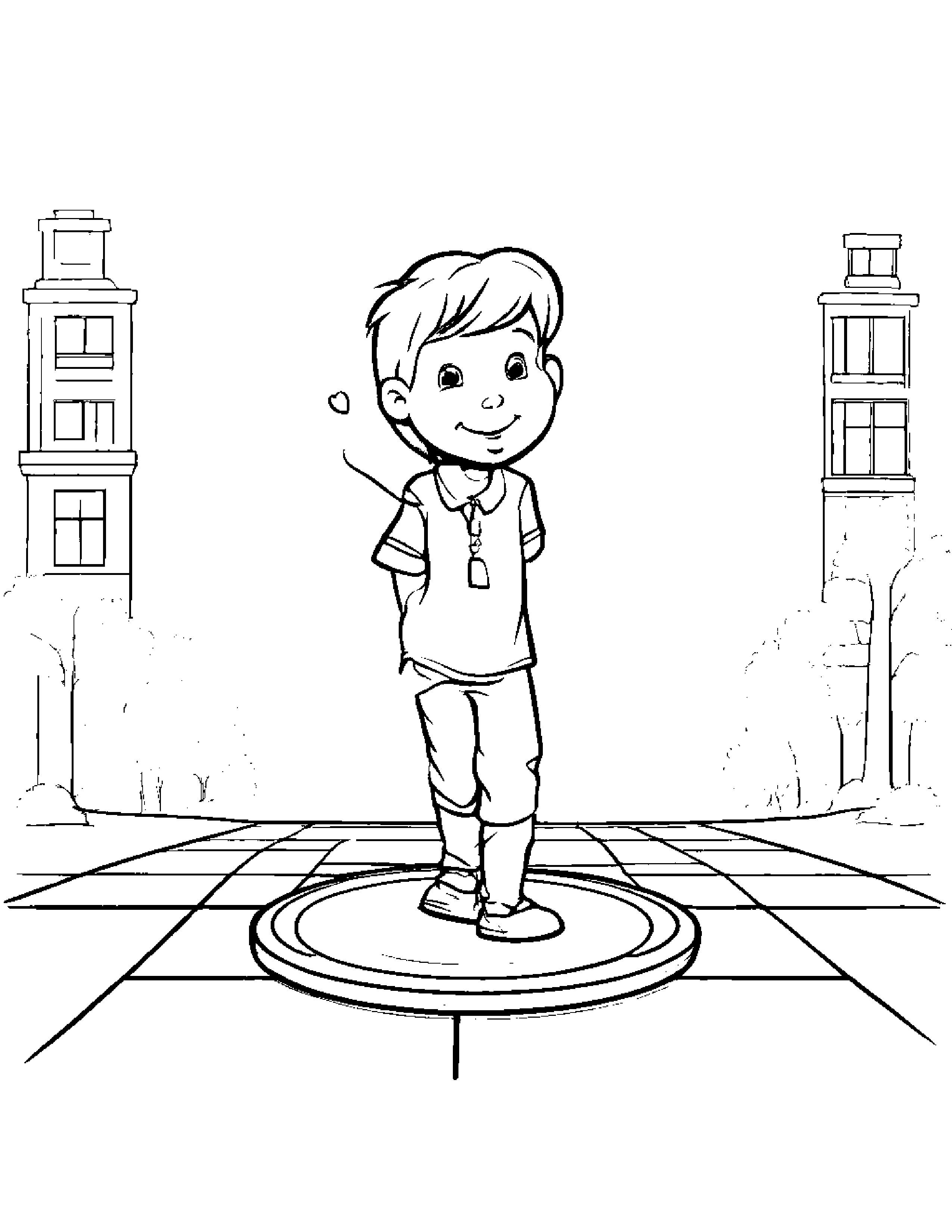 Magnifying Glass Playing Hopscotch #3 Coloring Page (Free Printable PDF)