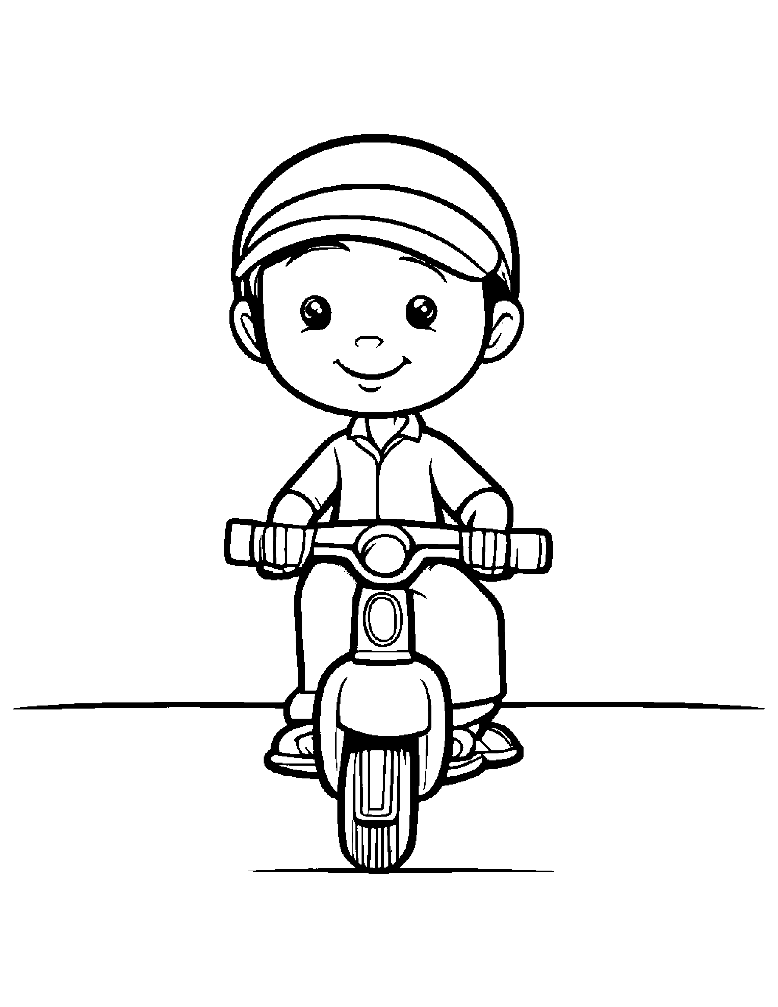 Magnifying Glass Riding A Scooter Coloring Page (Free Printable PDF)
