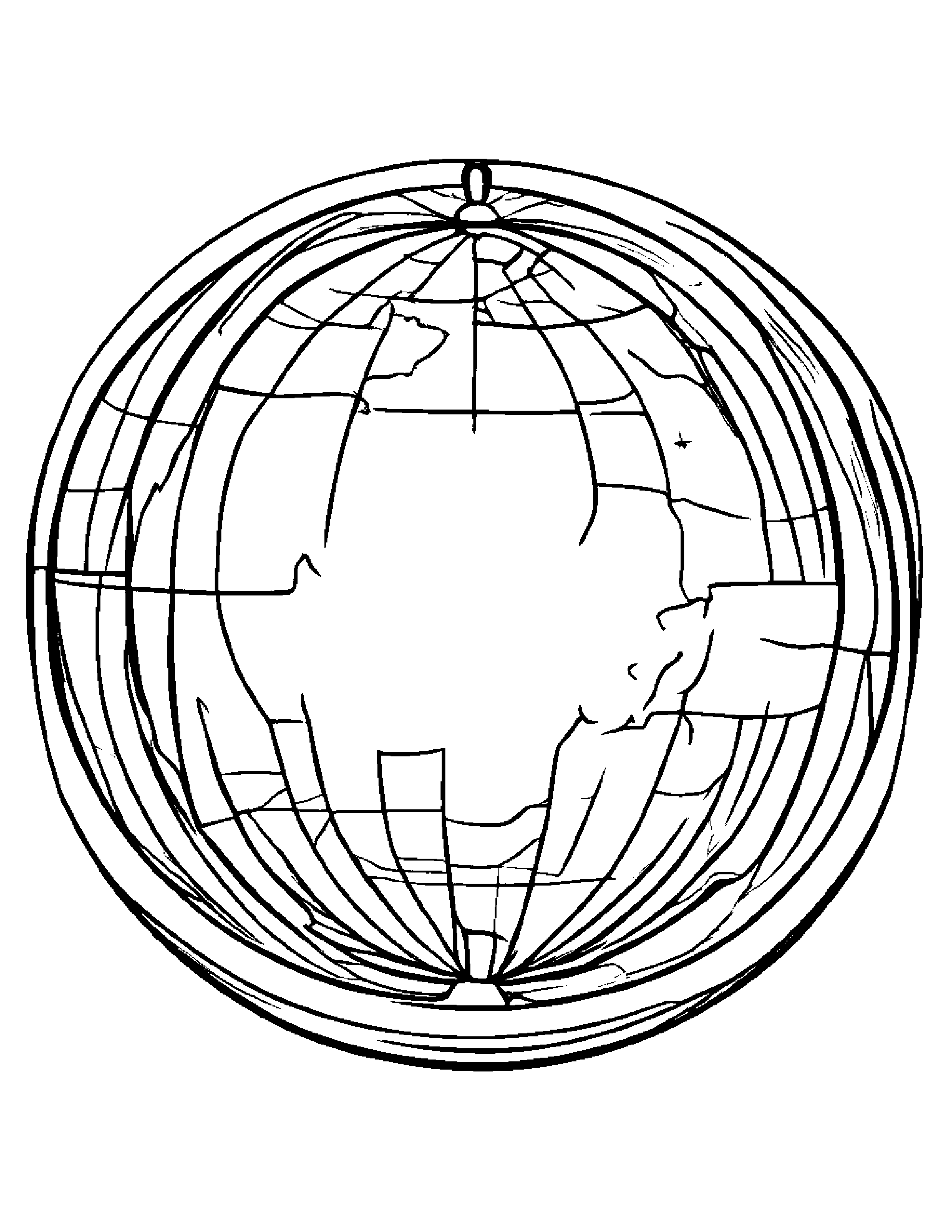 Merry Globe #3 Coloring Page (Free Printable PDF)
