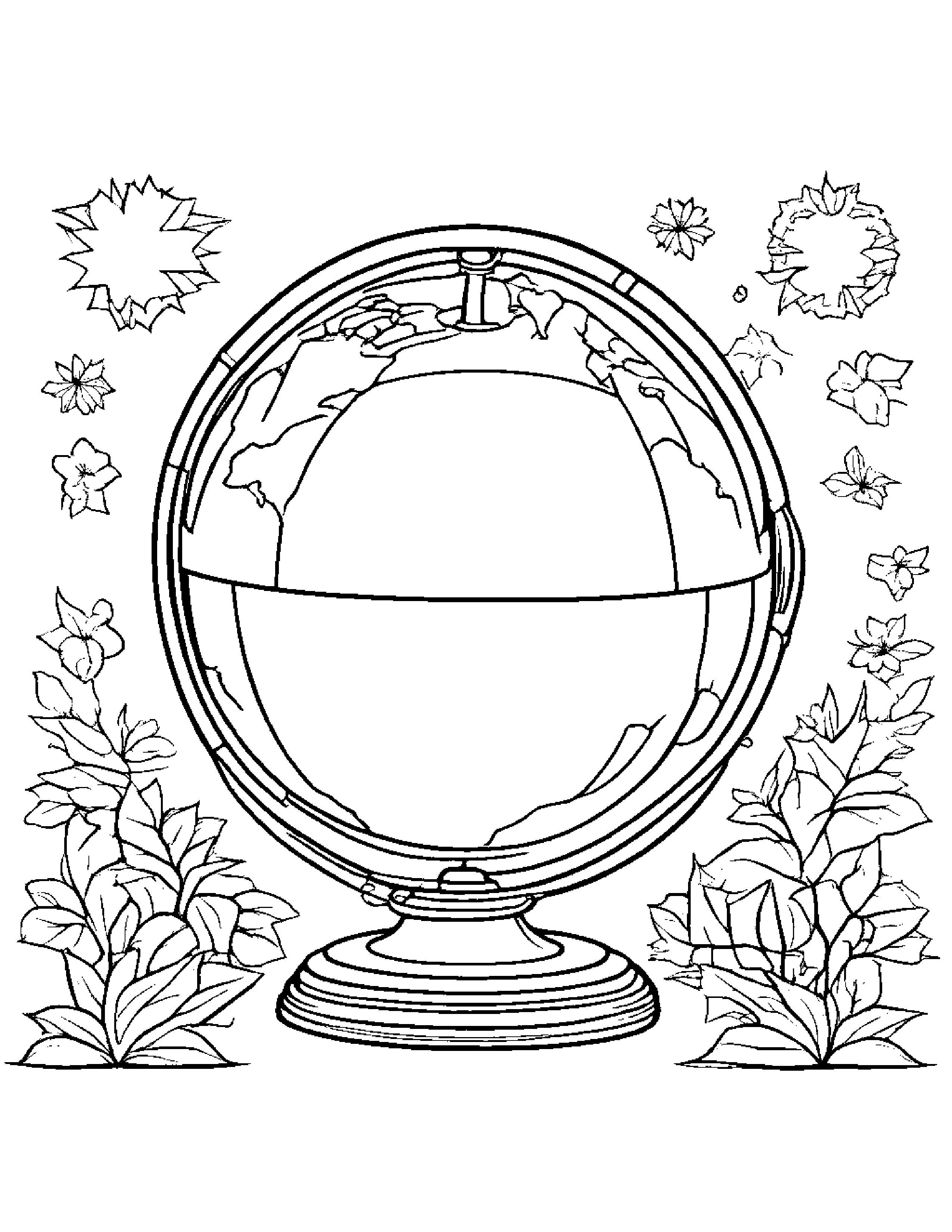Merry Globe Coloring Page (Free Printable PDF)