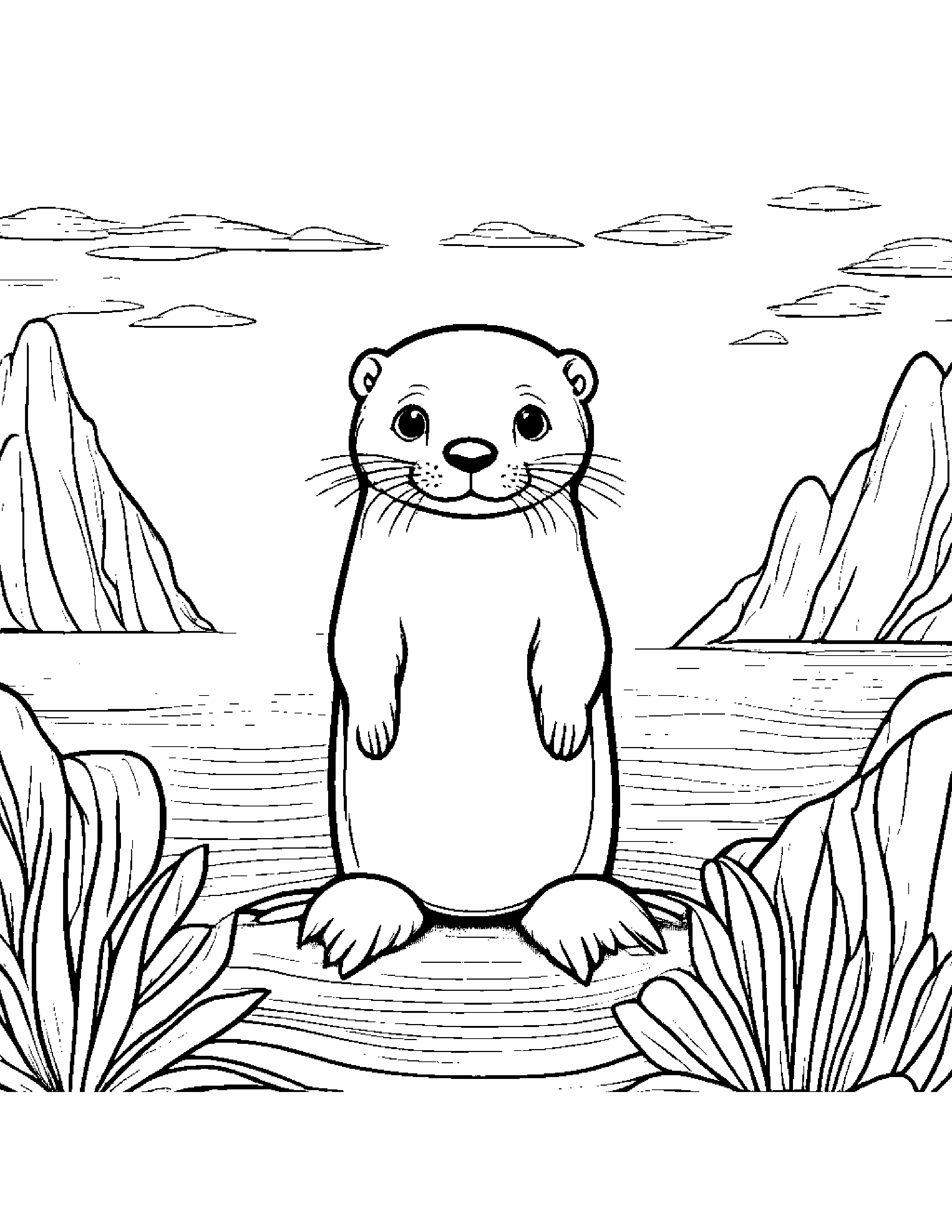 Peppy Otter On A Friendly Planet Coloring Page (Free Printable PDF)