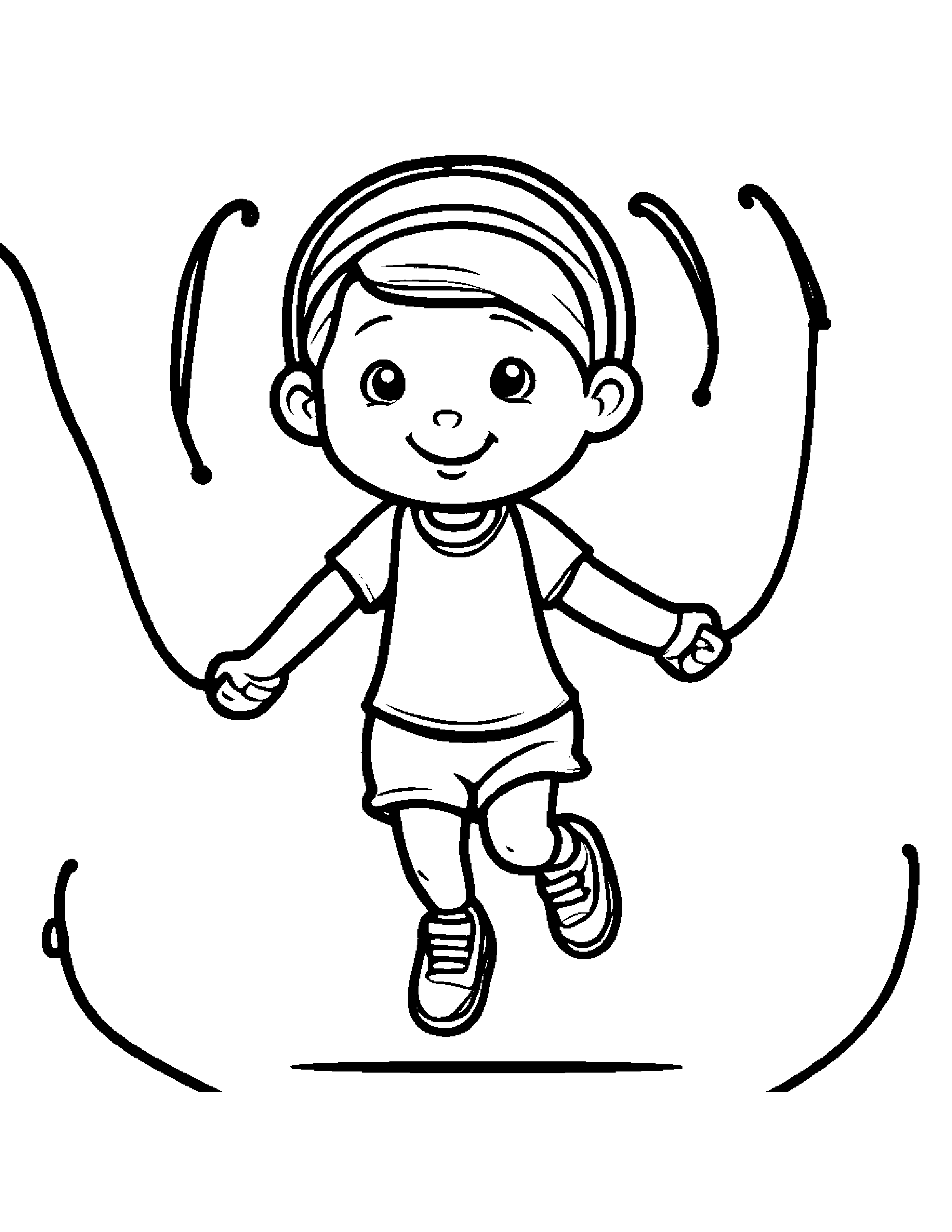 Playful Jump Rope #2 Coloring Page (Free Printable PDF)