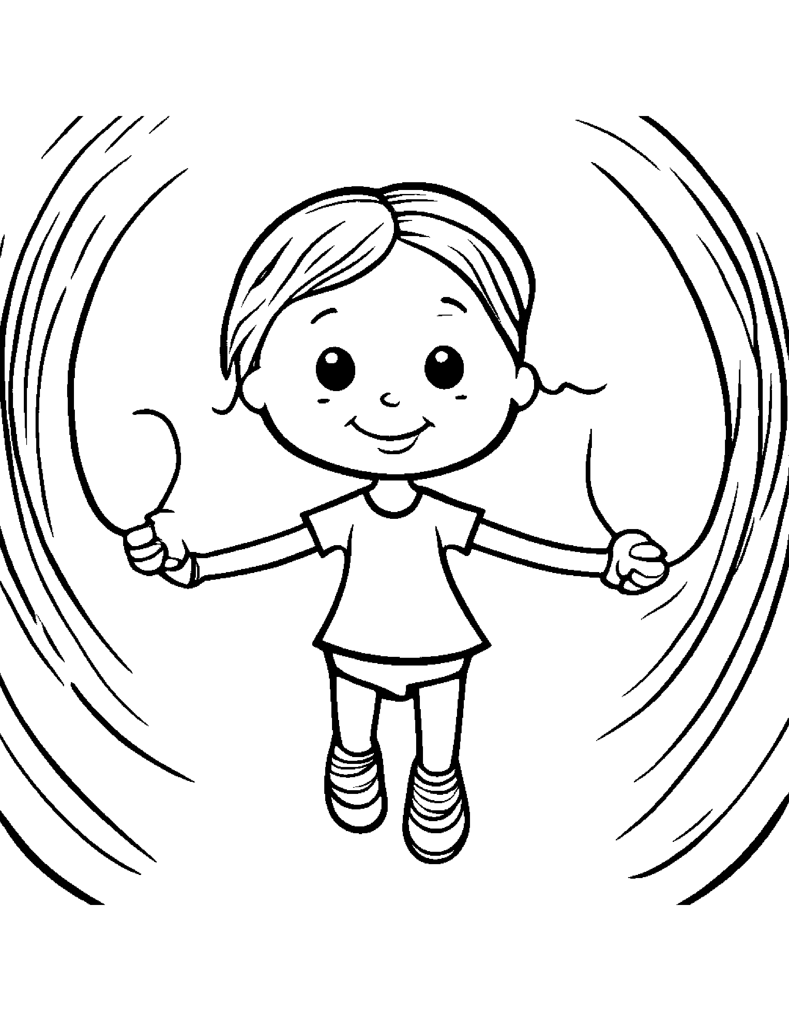 Playful Jump Rope #4 Coloring Page (Free Printable PDF)