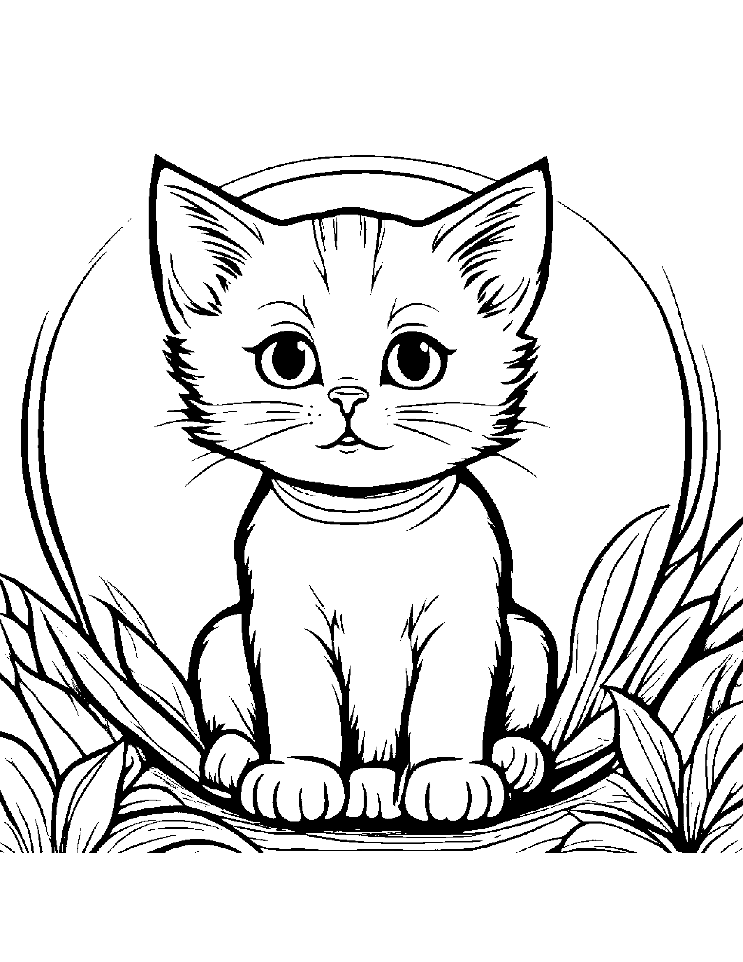 Playful Kitten On A Friendly Planet #3 Coloring Page (Free Printable PDF)