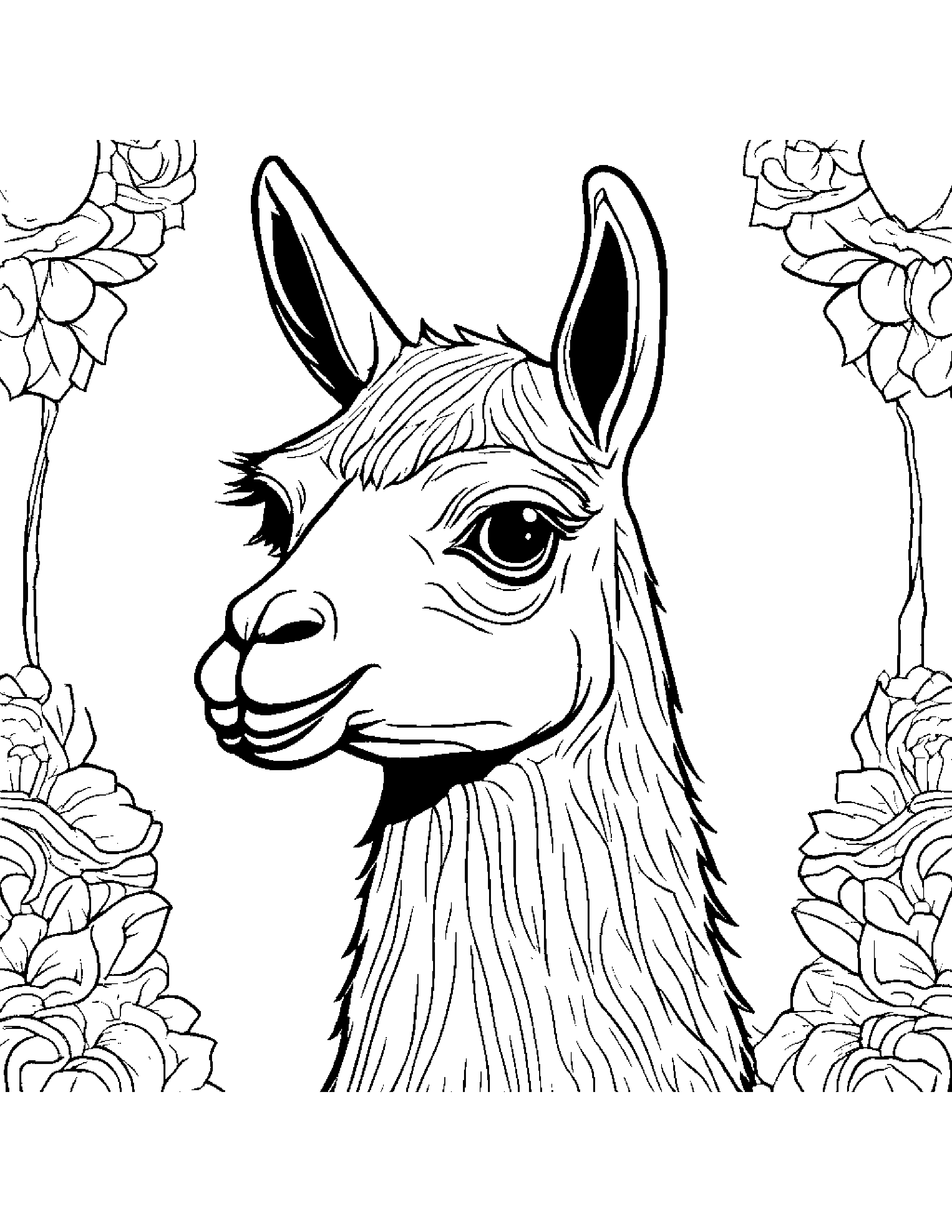Playful Llama #4 Coloring Page (Free Printable PDF)
