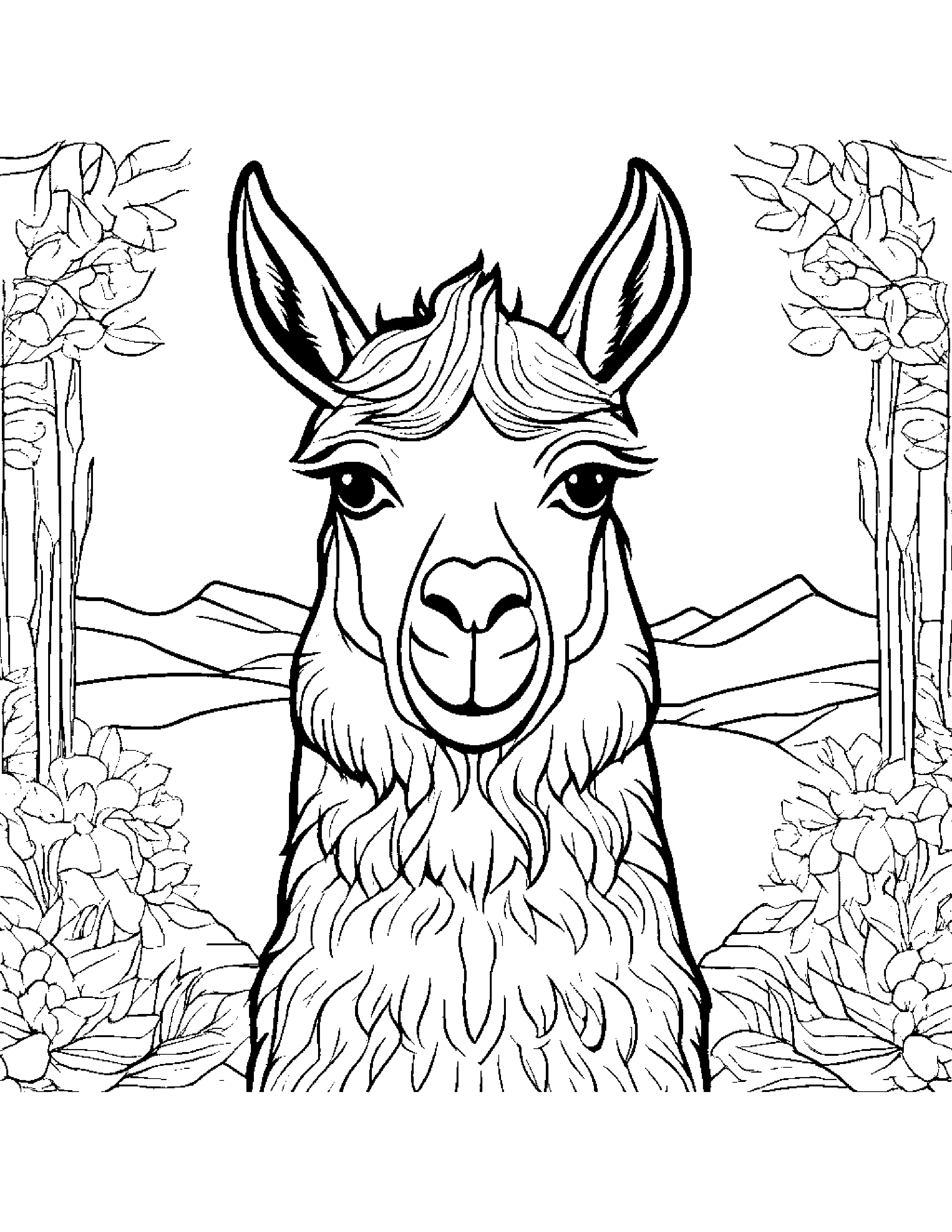 Playful Llama #5 Coloring Page (Free Printable PDF)