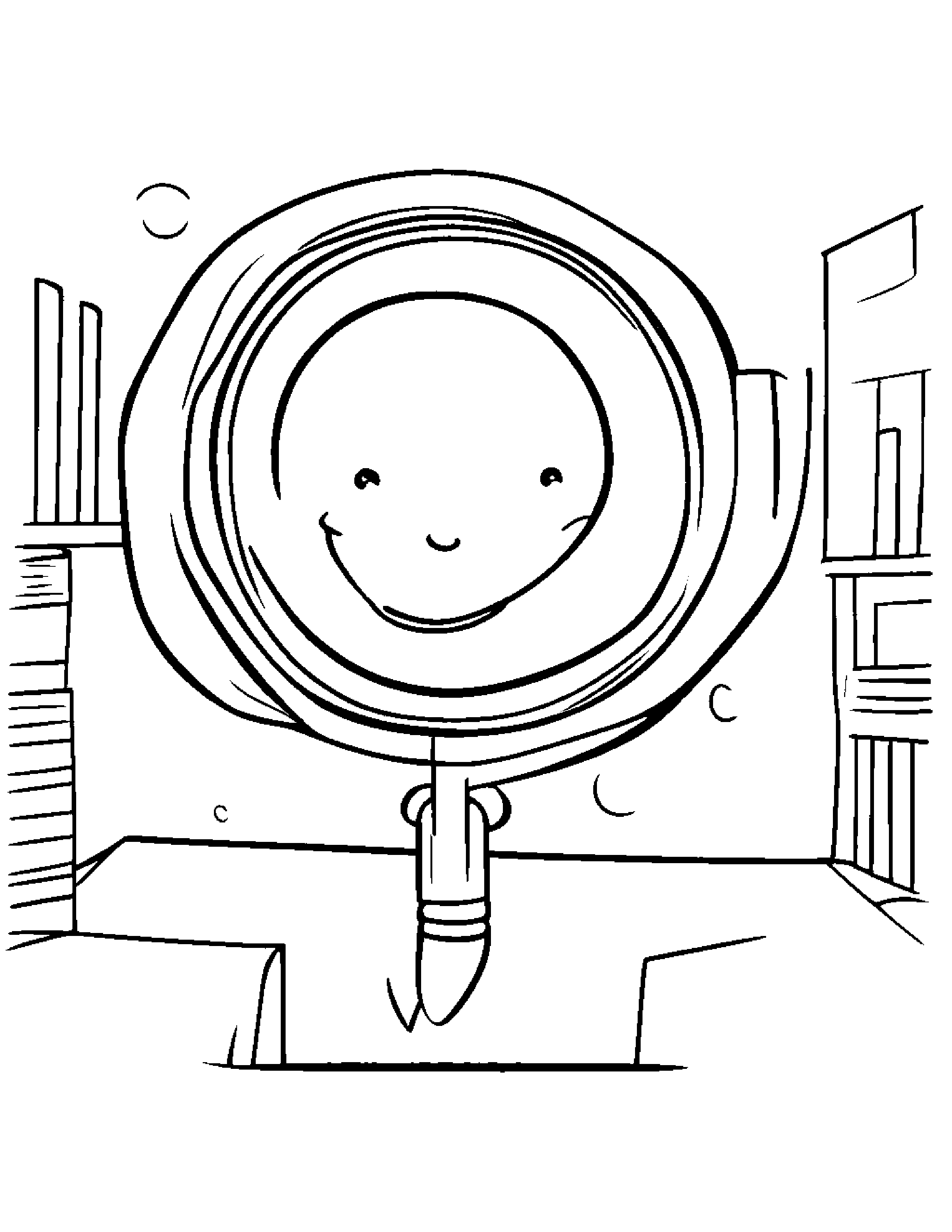 Polite Magnifying Glass #2 Coloring Page (Free Printable PDF)