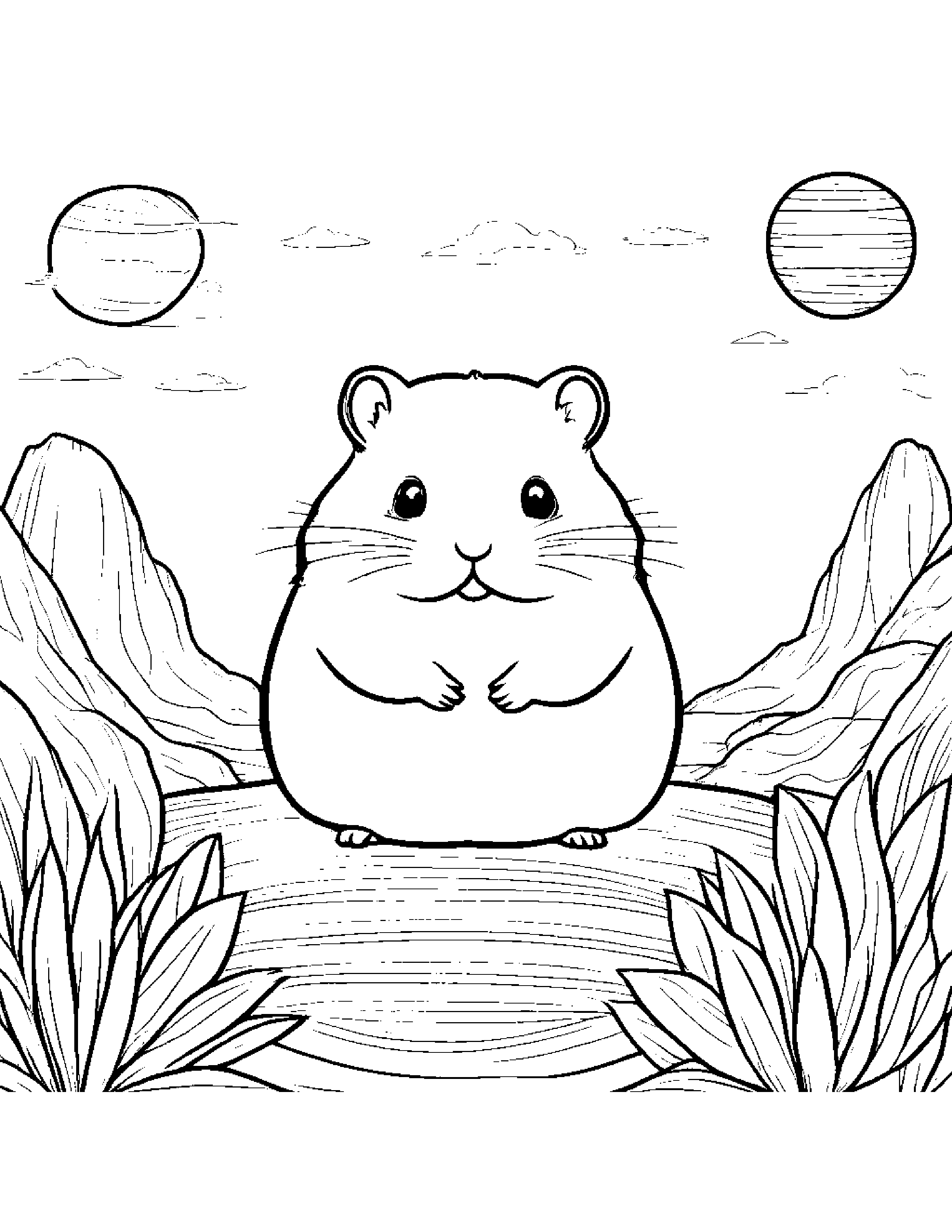 Quiet Hamster On A Friendly Planet #2 Coloring Page (Free Printable PDF)