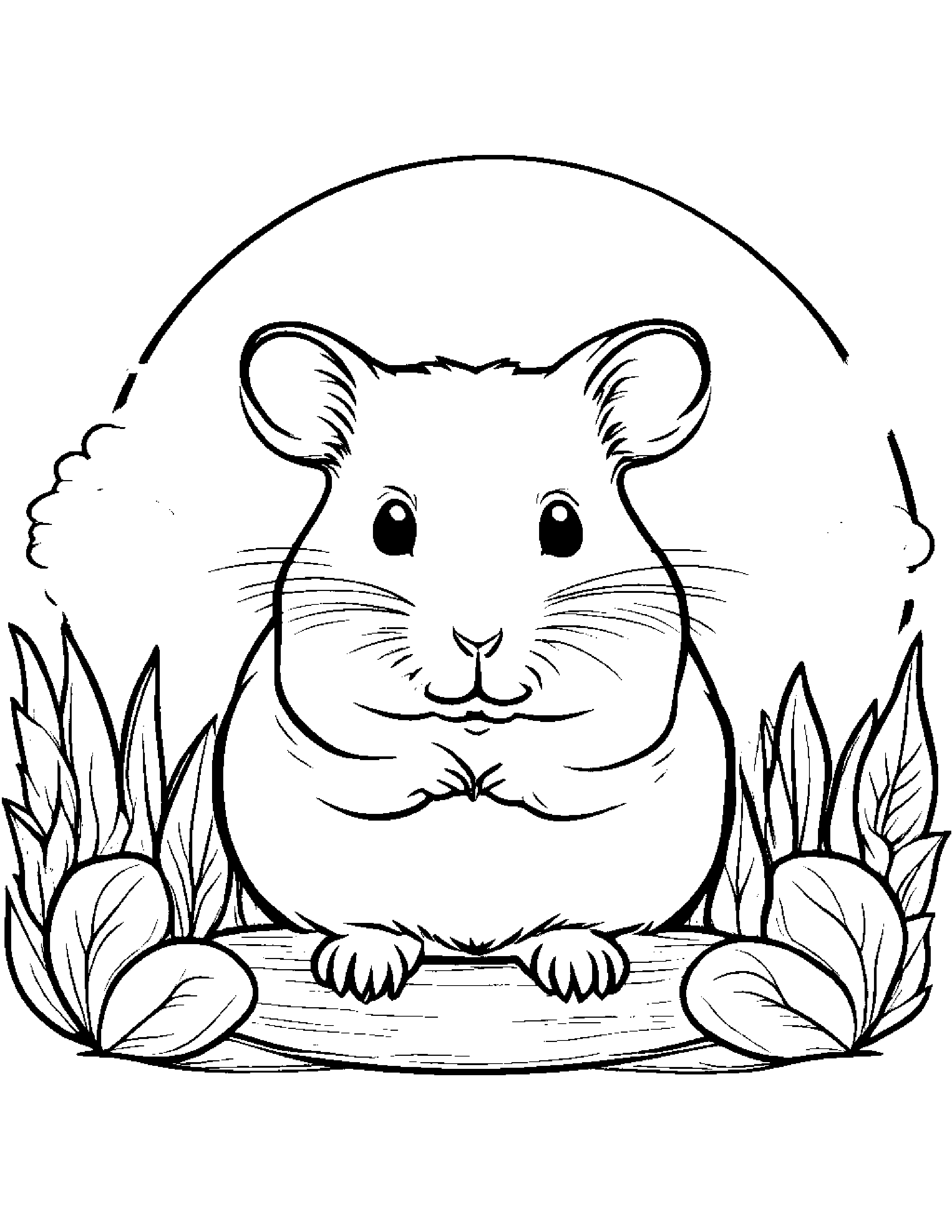 Quiet Hamster On A Friendly Planet Coloring Page (Free Printable PDF)