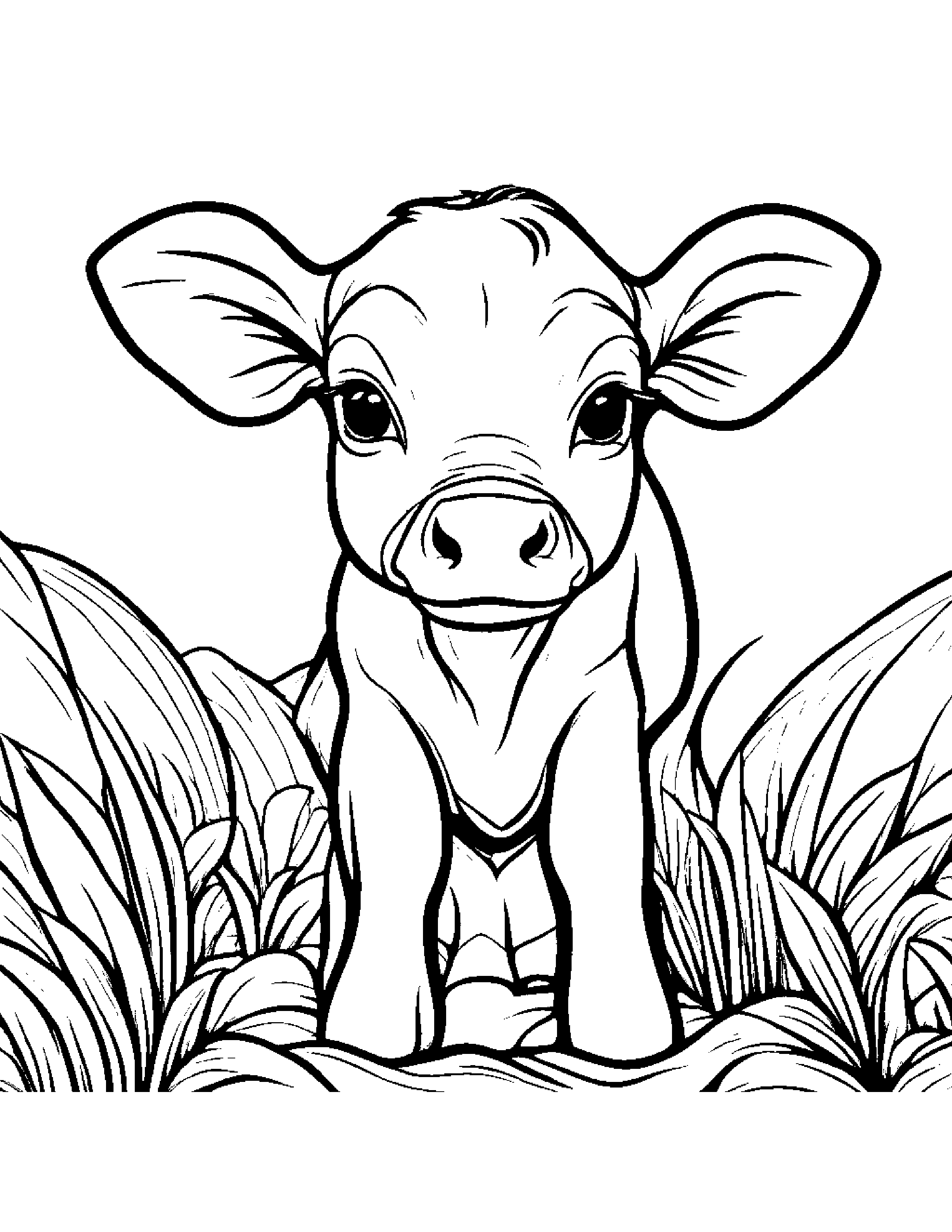 Shy Calf On A Friendly Planet #3 Coloring Page (Free Printable PDF)