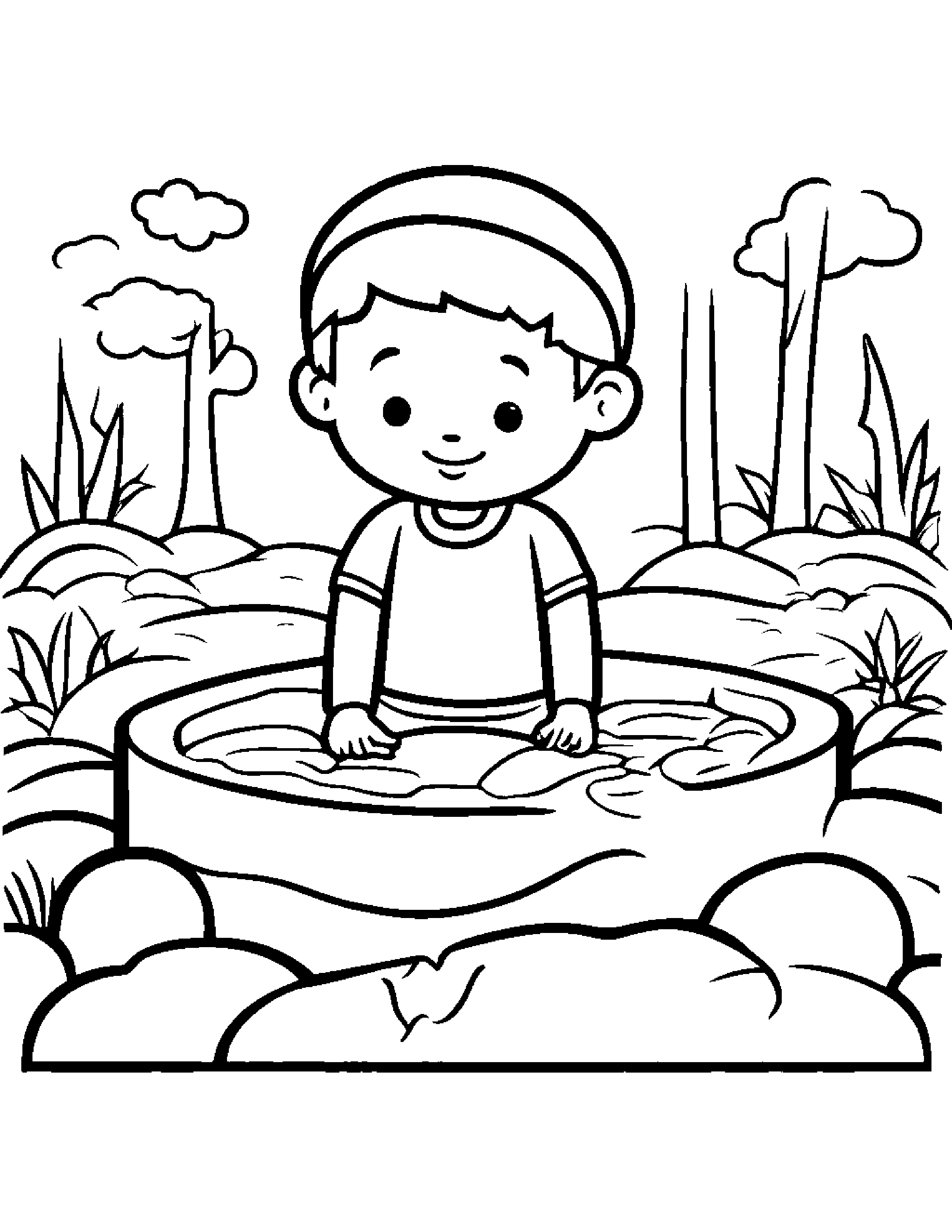 Sprightly Puzzle Piece Beside A Sandbox #2 Coloring Page (Free Printable PDF)