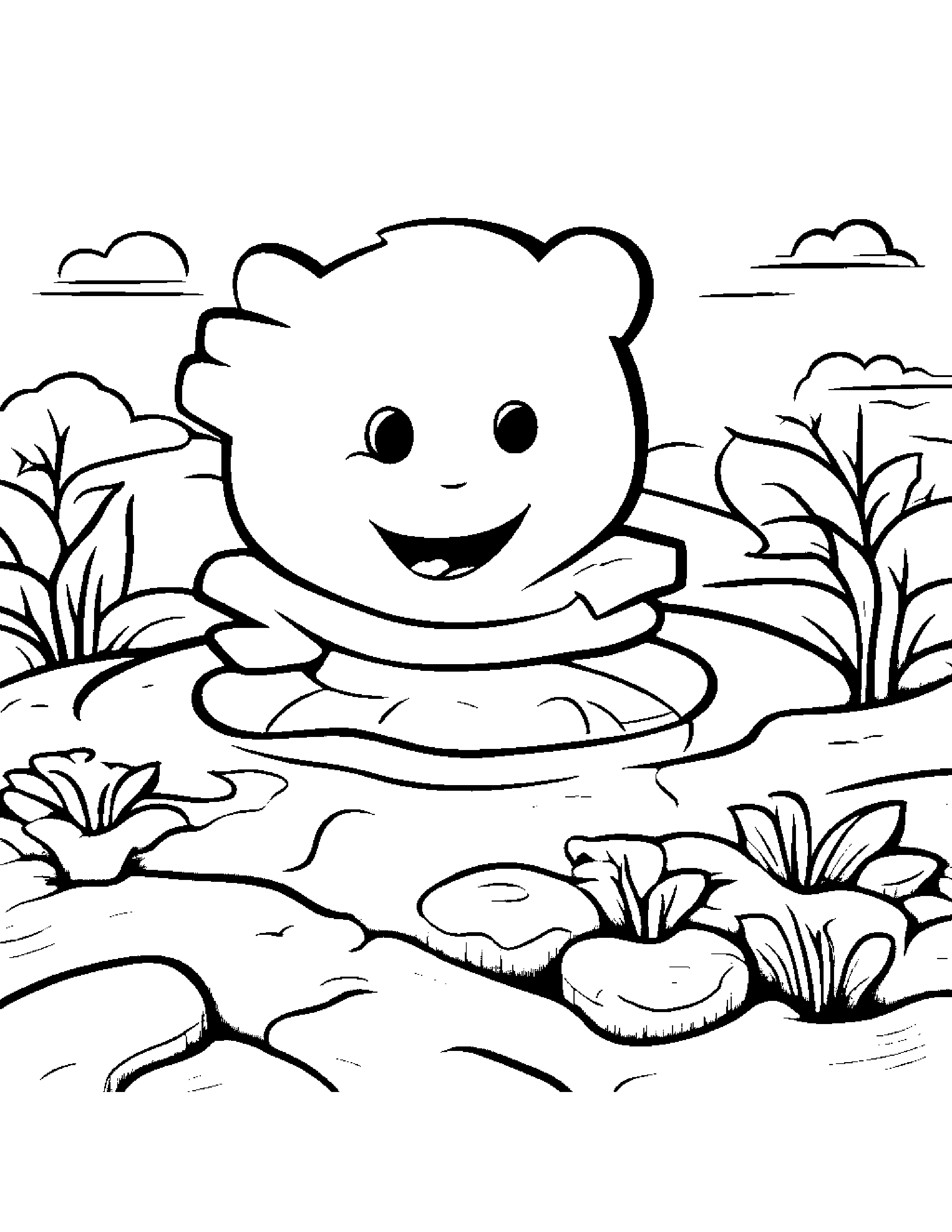 Sprightly Puzzle Piece Beside A Sandbox #3 Coloring Page (Free Printable PDF)