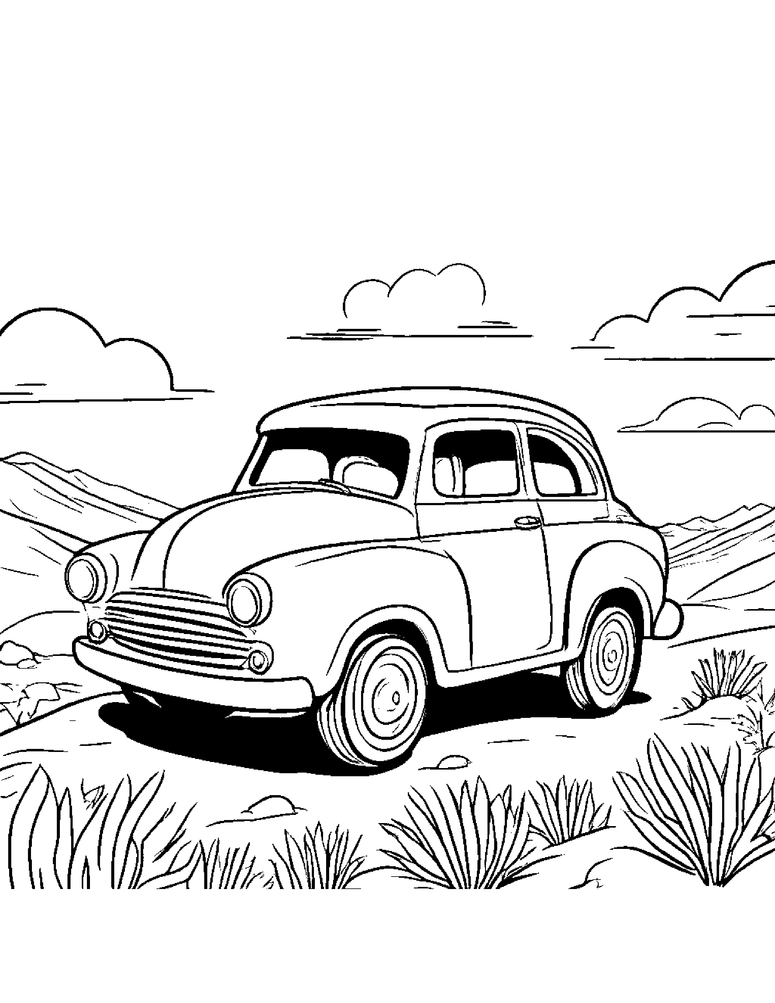 Sunny Toy Car On A Friendly Planet #3 Coloring Page (Free Printable PDF)