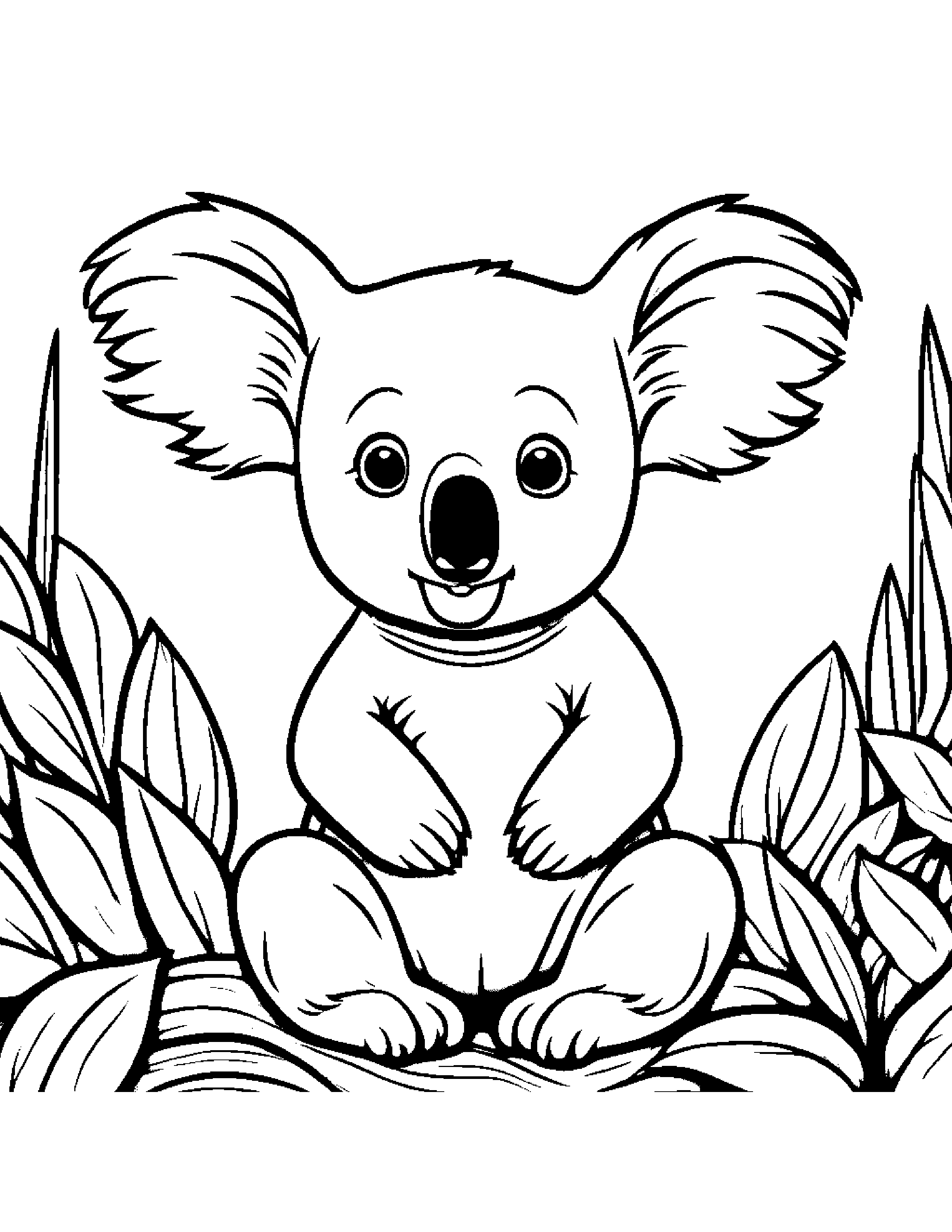Zippy Koala Playing Peekaboo On A Friendly Planet #3 Coloring Page (Free Printable PDF)