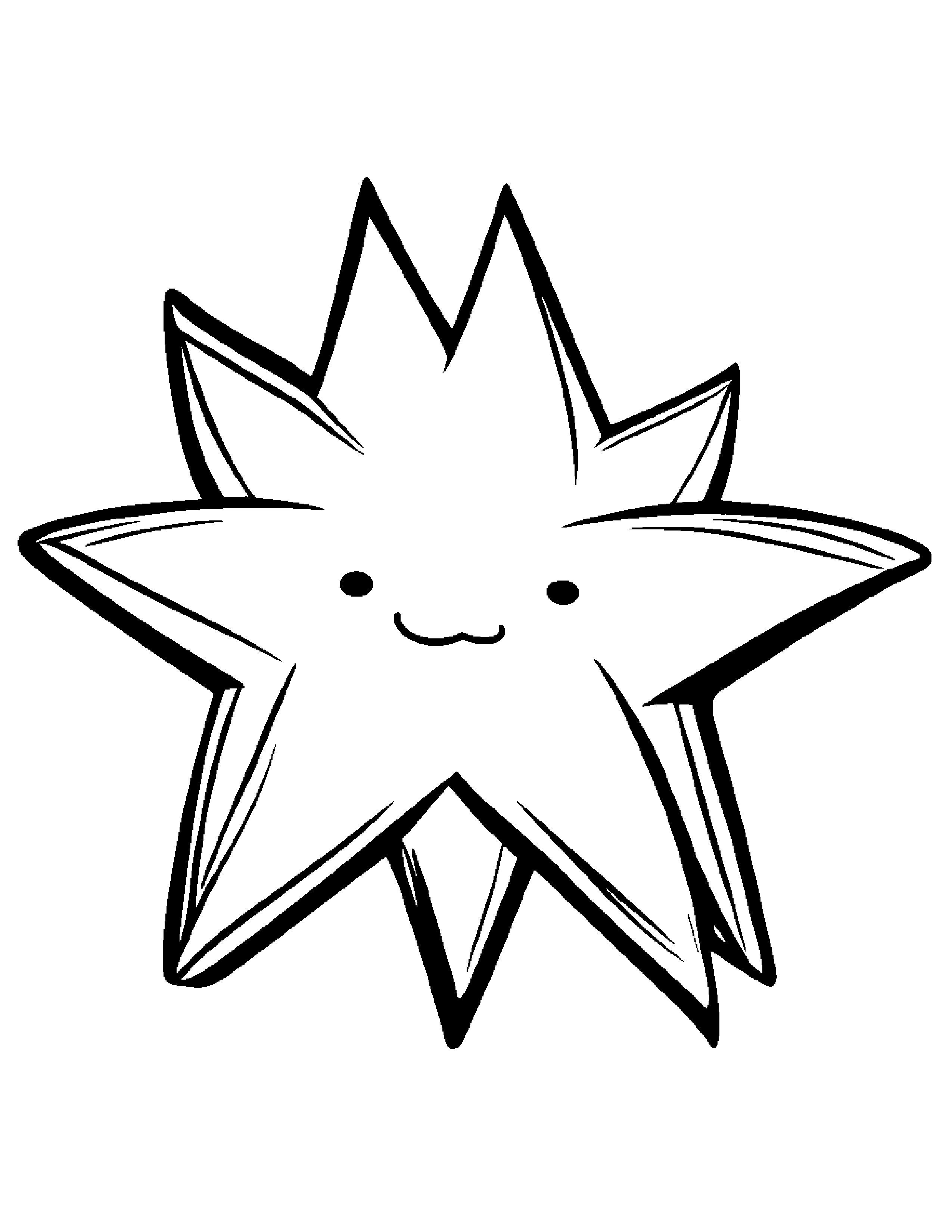 Happy Sleepy Star #2 Coloring Page (Free Printable PDF)