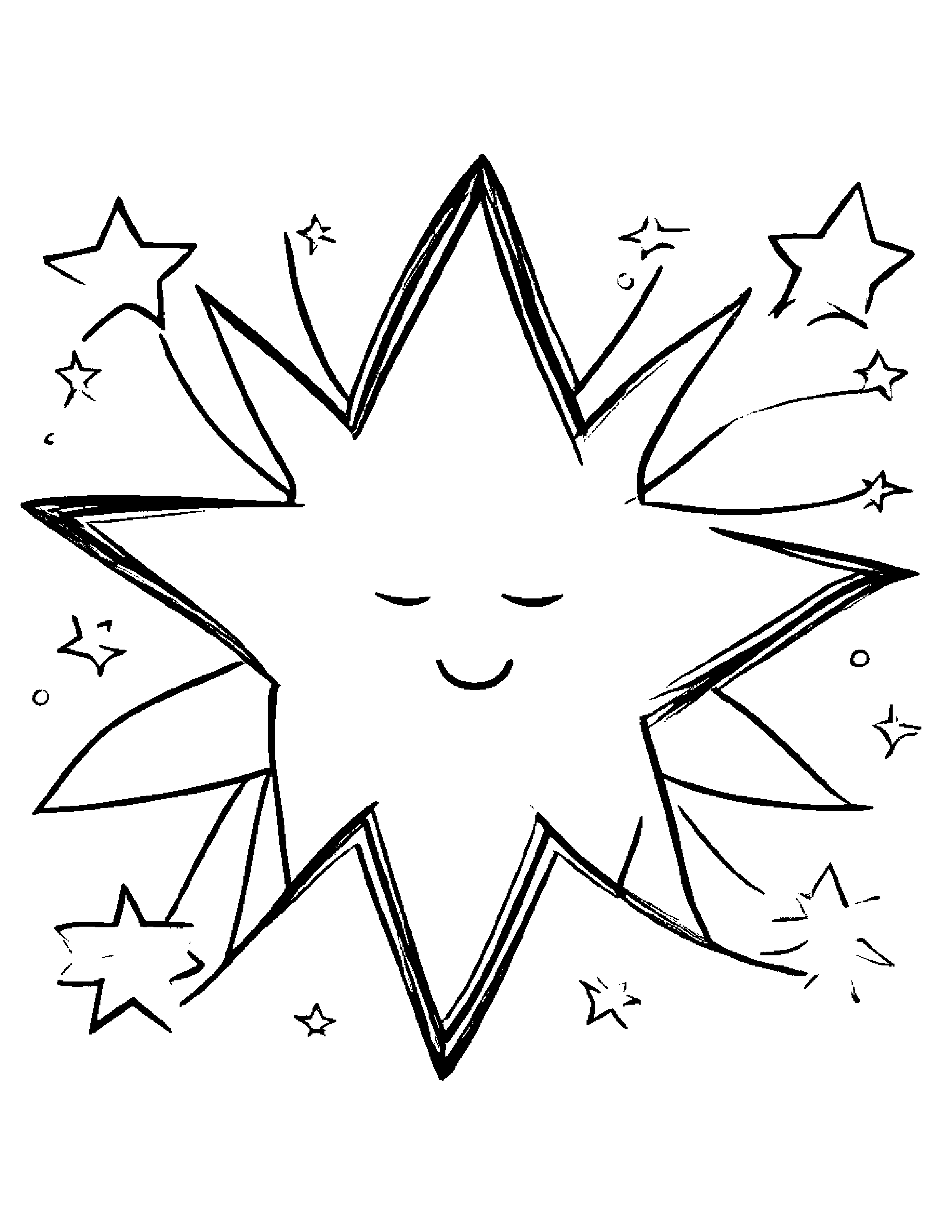 Happy Sleepy Star Coloring Page (Free Printable PDF)