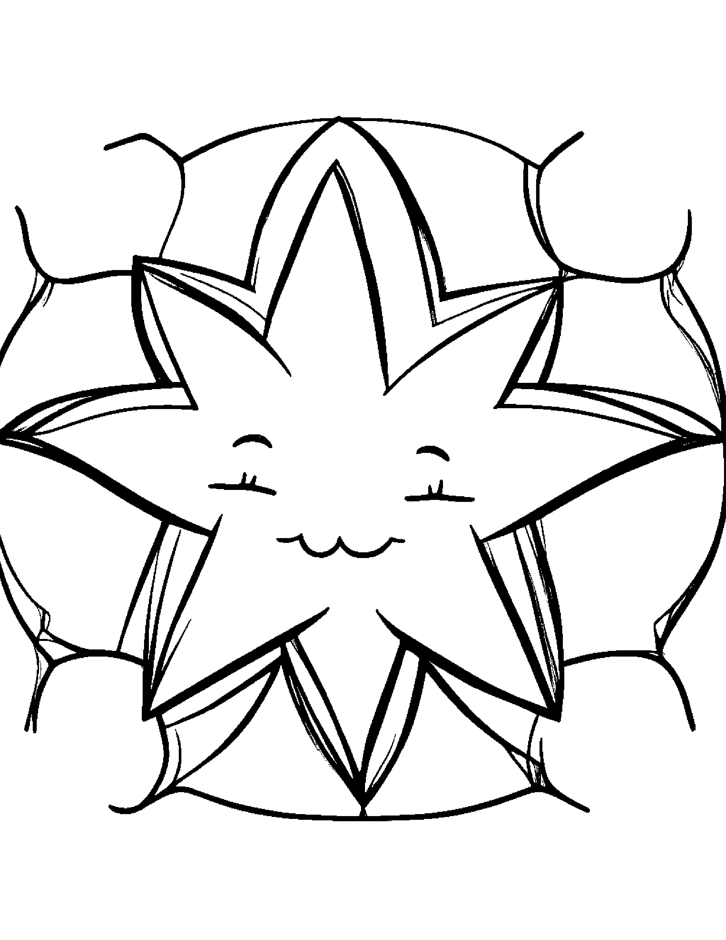 Sleepy Star #2 Coloring Page (Free Printable PDF)
