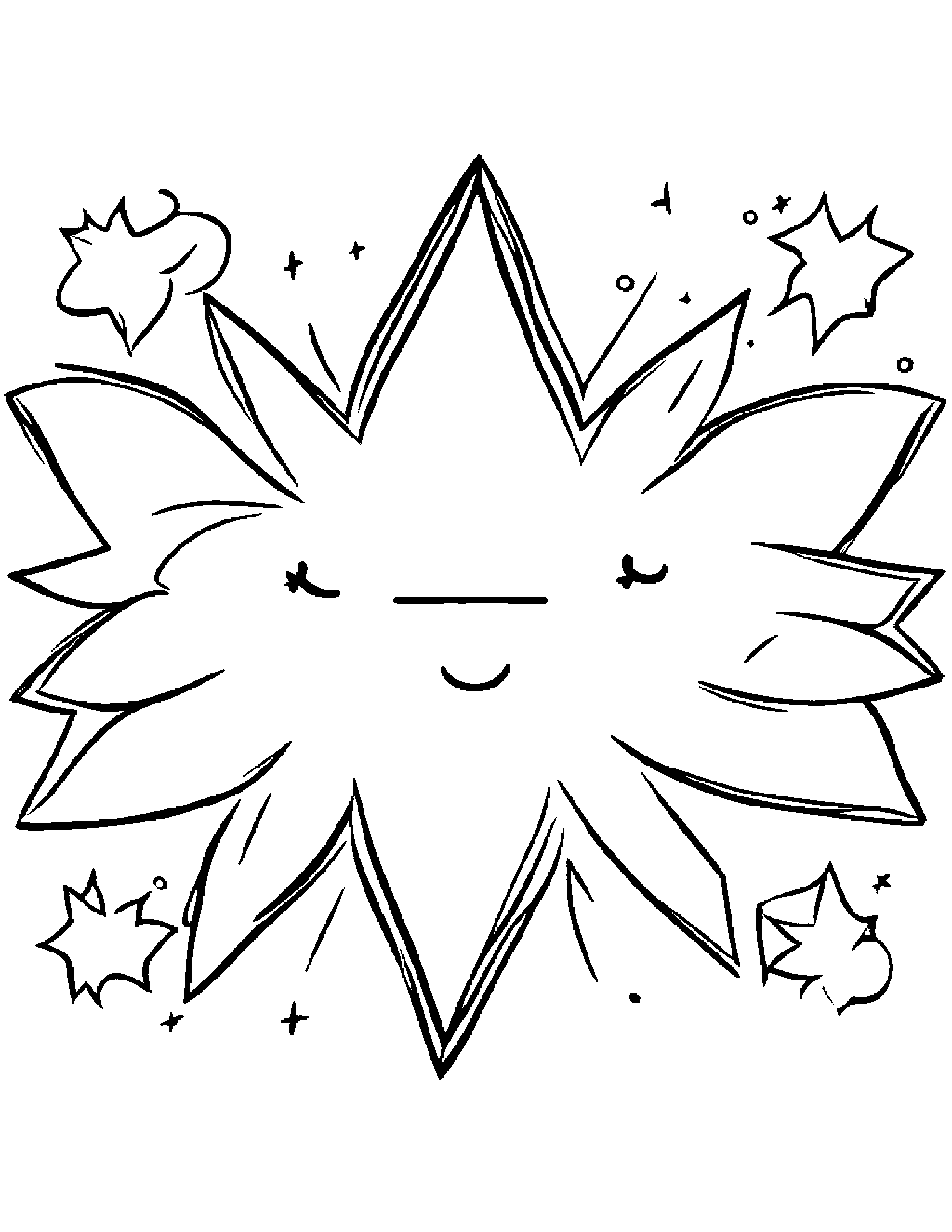 Sleepy Star Coloring Page (Free Printable PDF)