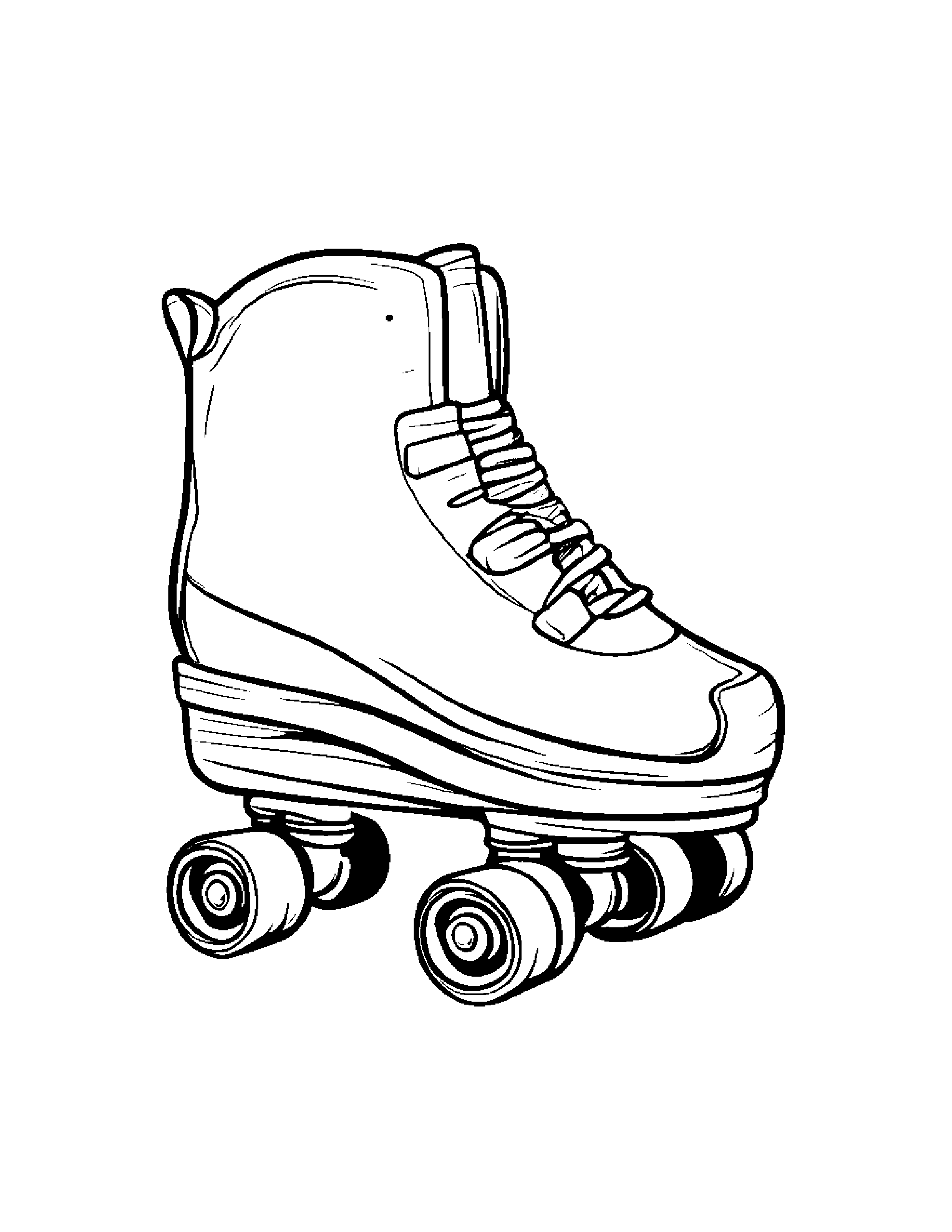 Happy Roller Skates #2 Coloring Page (Free Printable PDF)