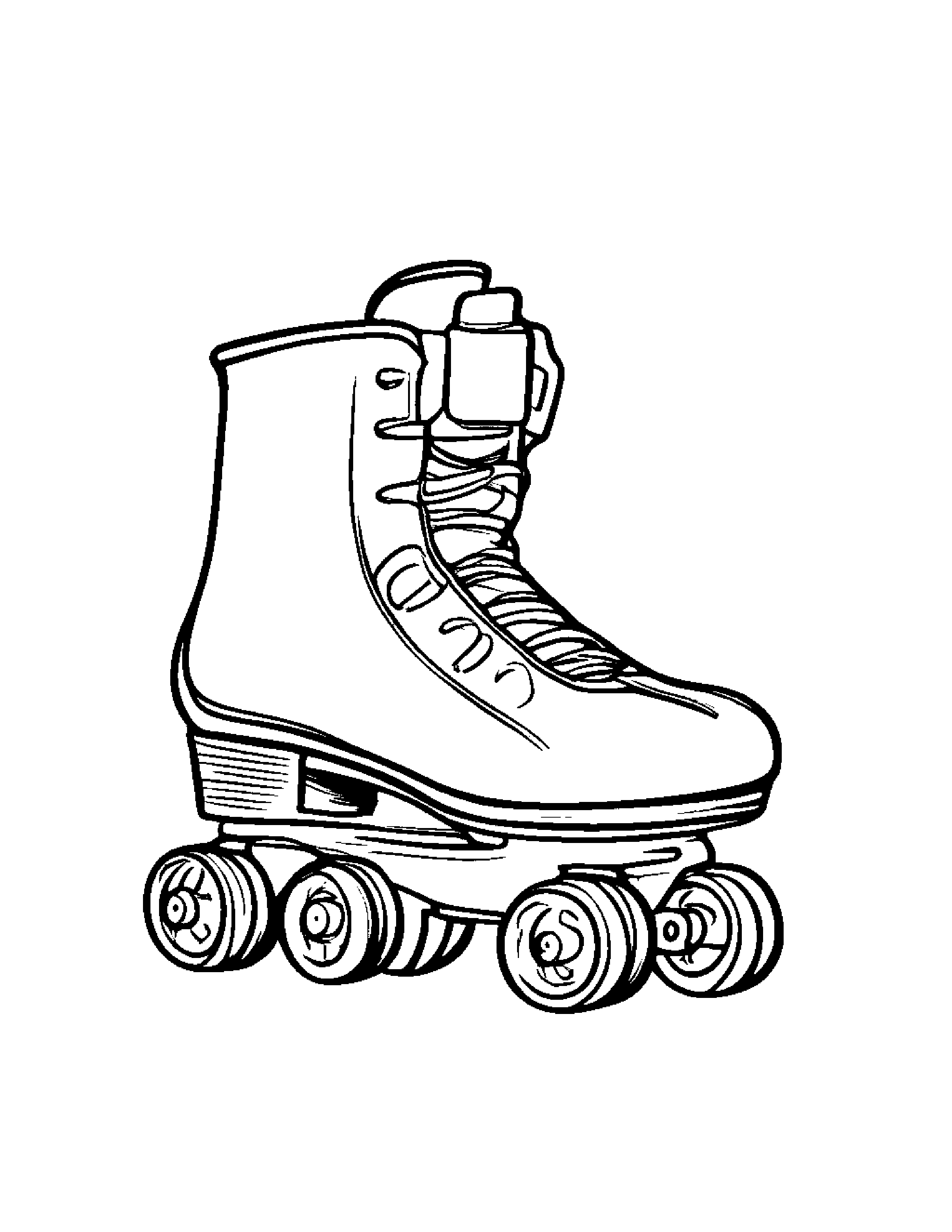 Happy Roller Skates Coloring Page (Free Printable PDF)