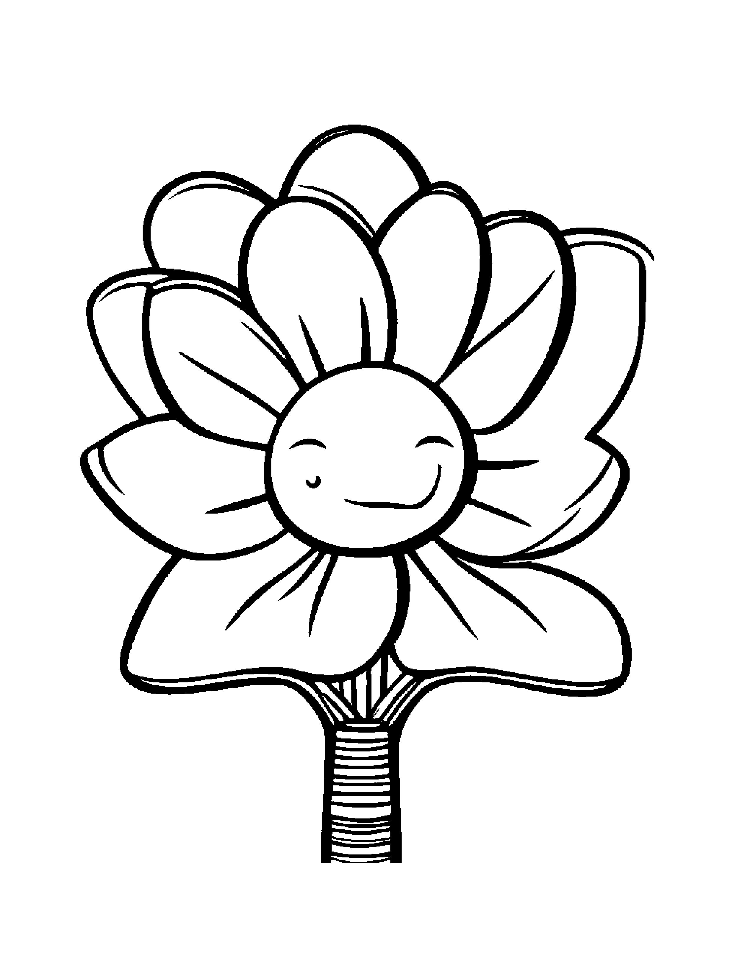Smiling Tennis Racquet With A Flower #2 Coloring Page (Free Printable PDF)