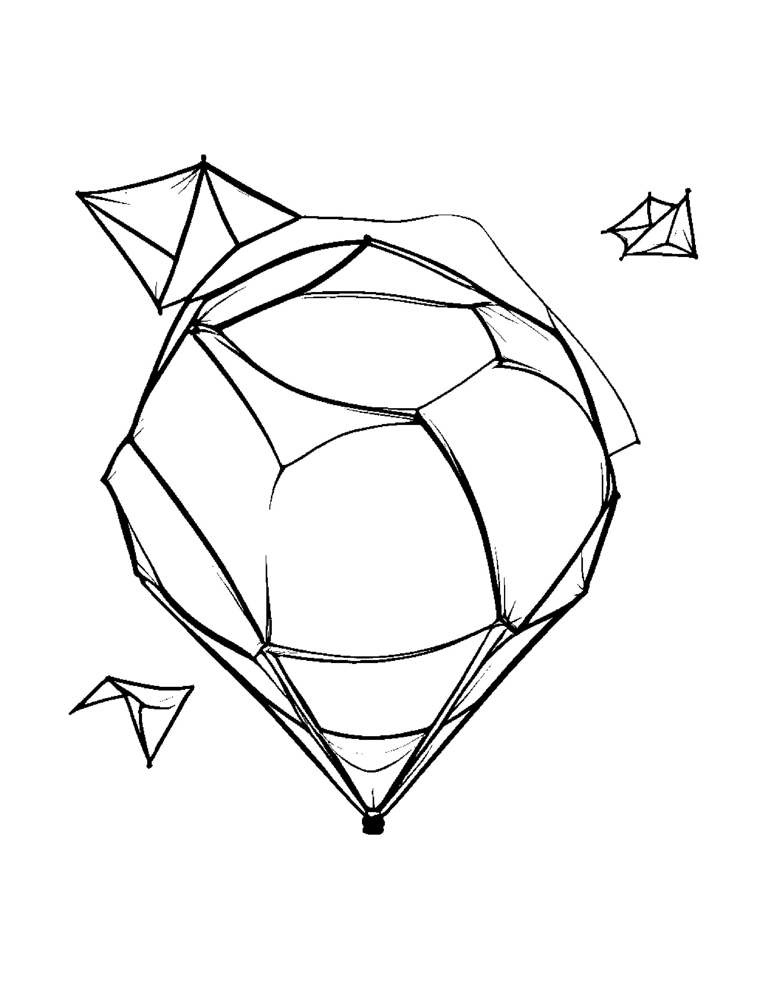 Soccer Ball With A Kite #2 Coloring Page (Free Printable PDF)