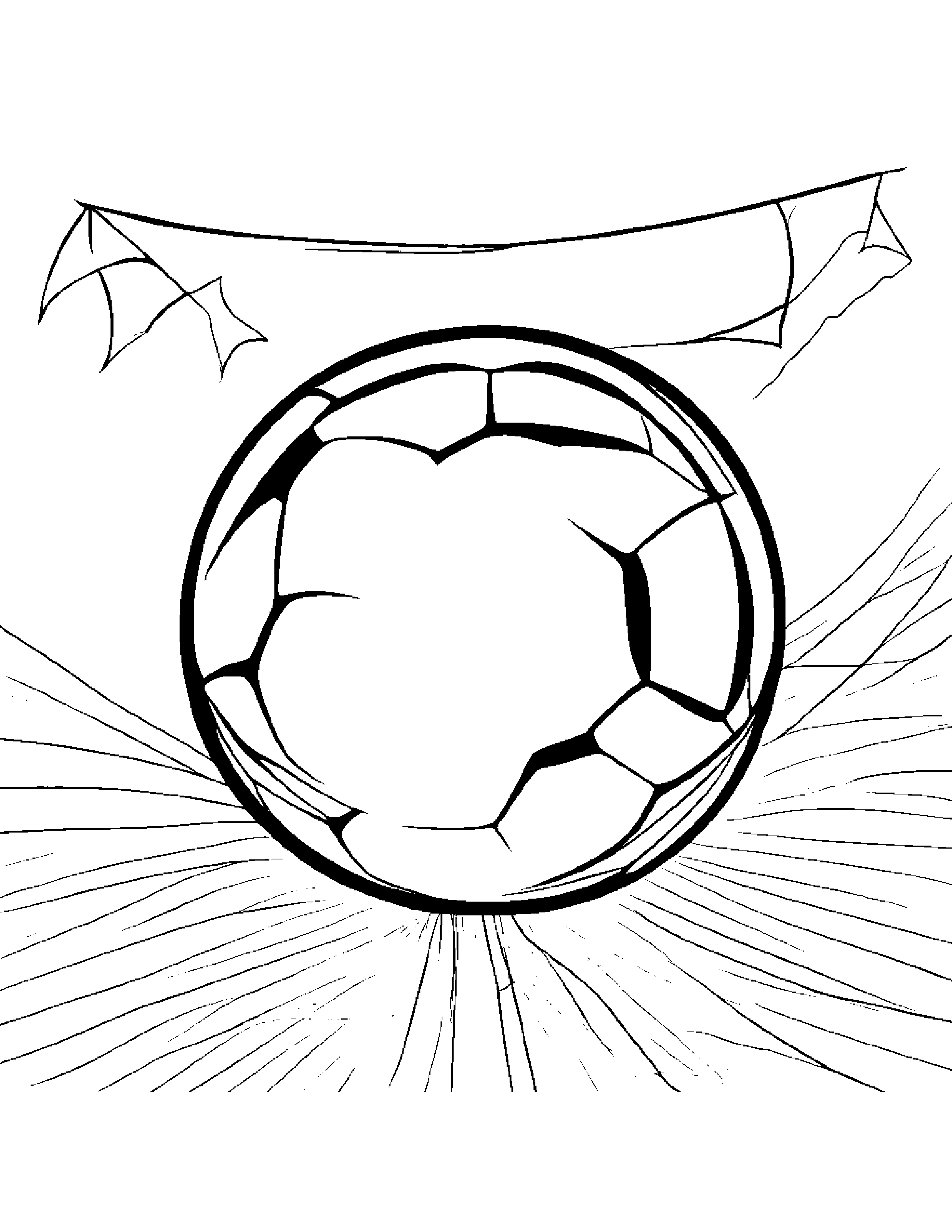 Soccer Ball With A Kite Coloring Page (Free Printable PDF)