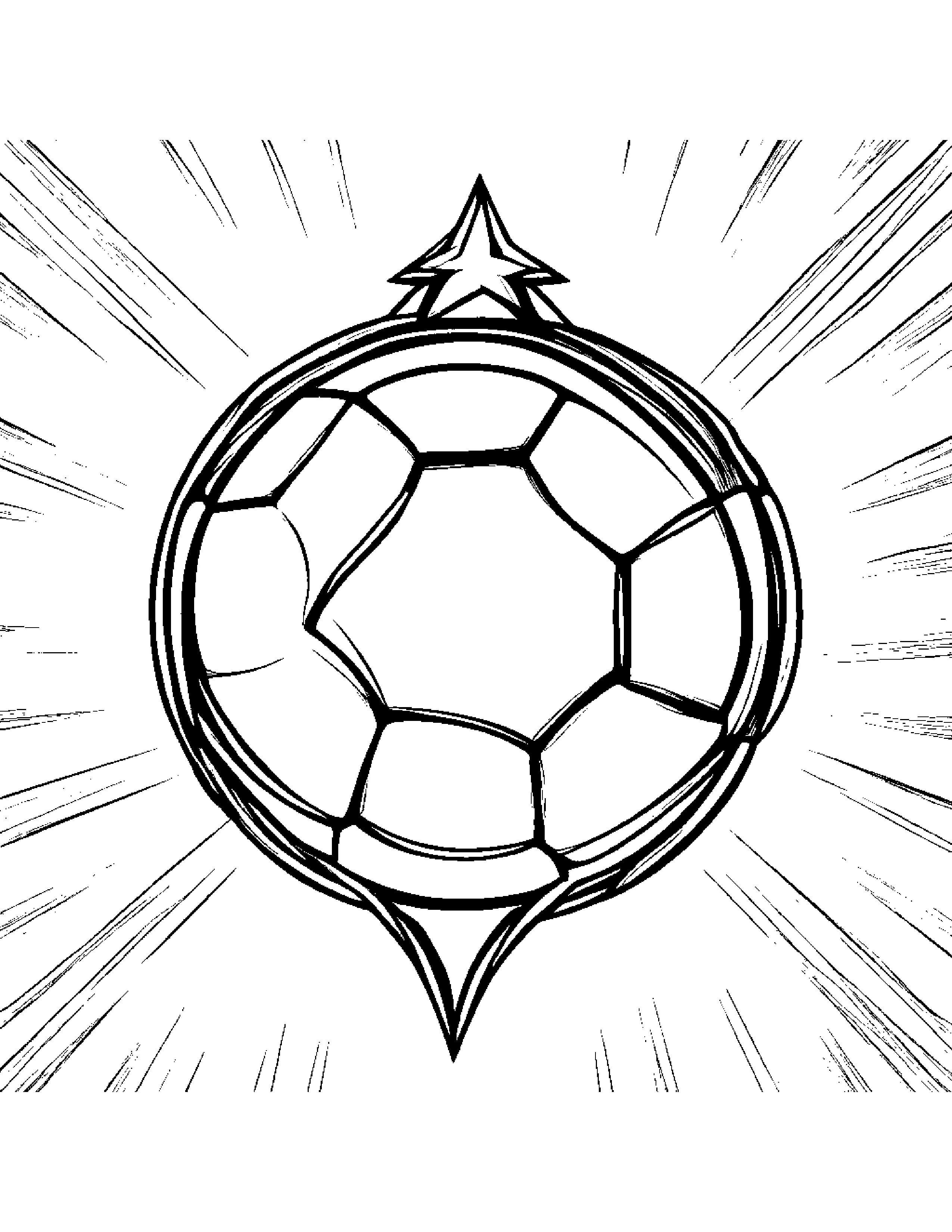 Soccer Ball With A Star Coloring Page (Free Printable PDF)