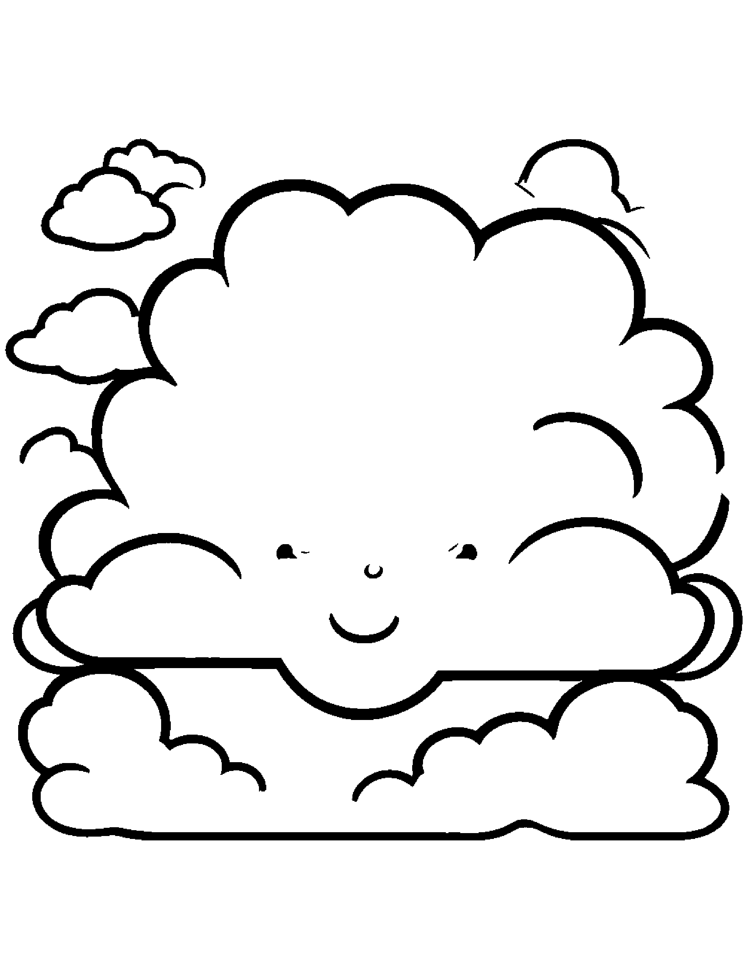 Sleepy Cloud #2 Coloring Page (Free Printable PDF)