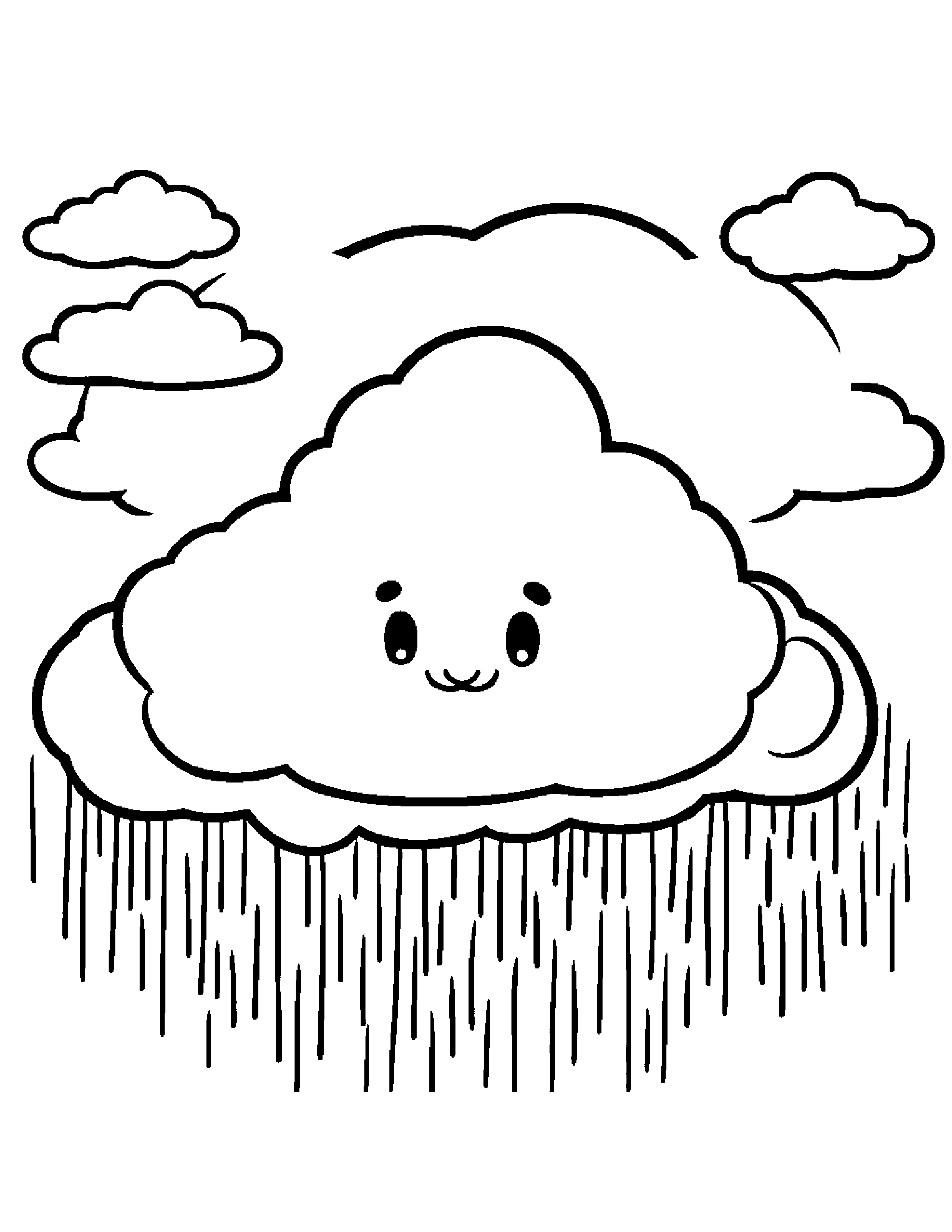 Kawaii Rain Cloud Coloring Page (Free Printable PDF)