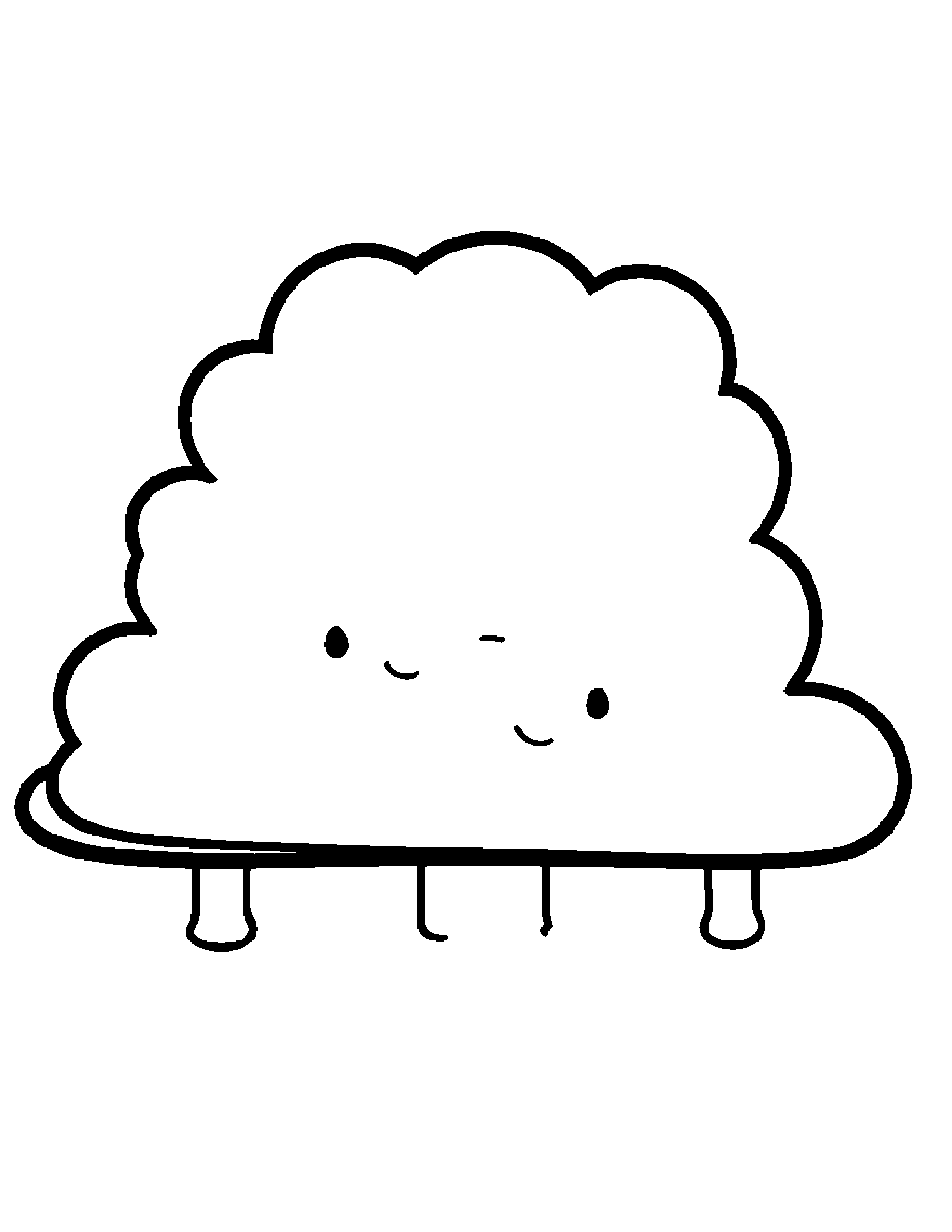 Sleepy Rain Cloud Wearing A Hat #2 Coloring Page (Free Printable PDF)