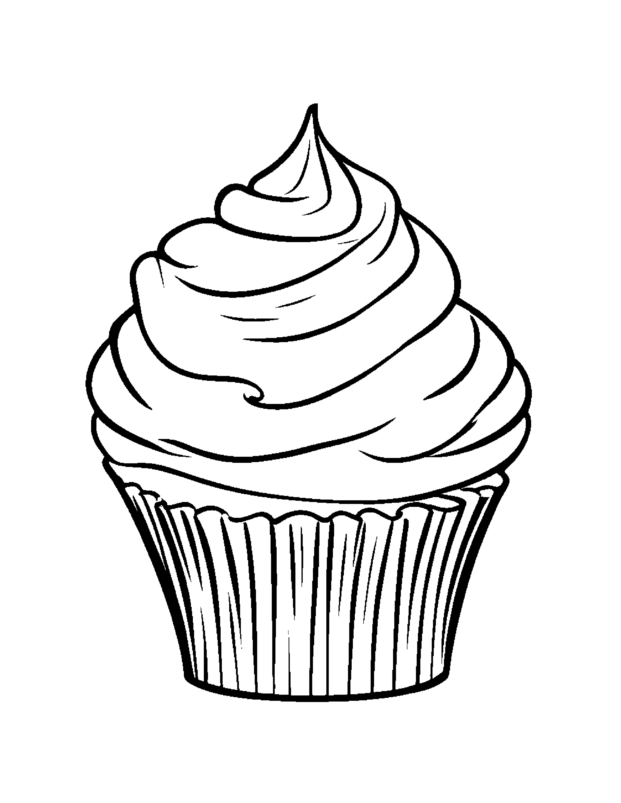 Gentle Cupcake #2 Coloring Page (Free Printable PDF)