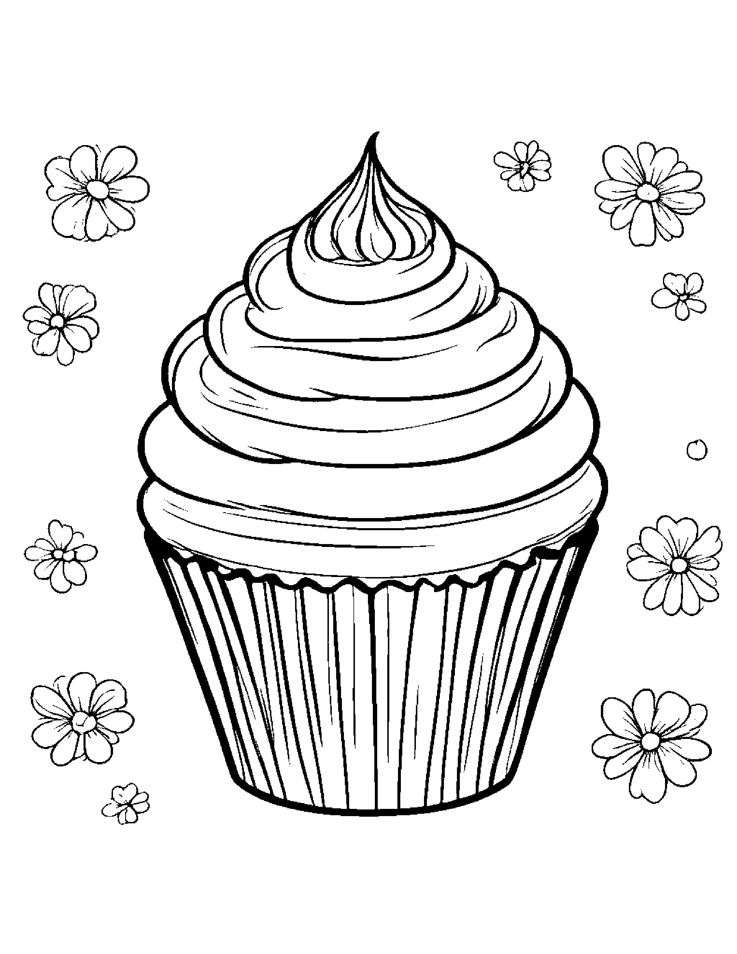 Gentle Cupcake Coloring Page (Free Printable PDF)