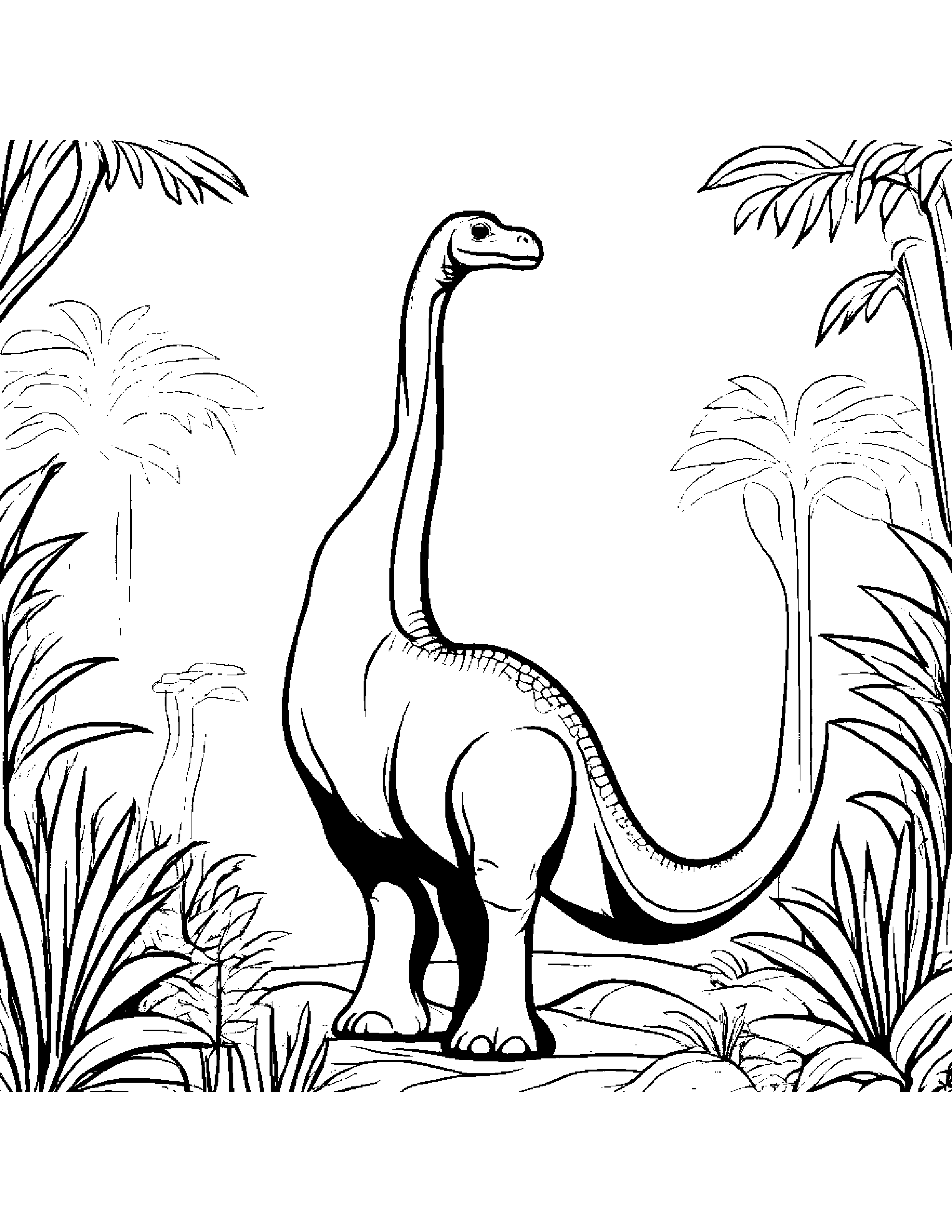 Baby Brachiosaurus #2 Coloring Page (Free Printable PDF)