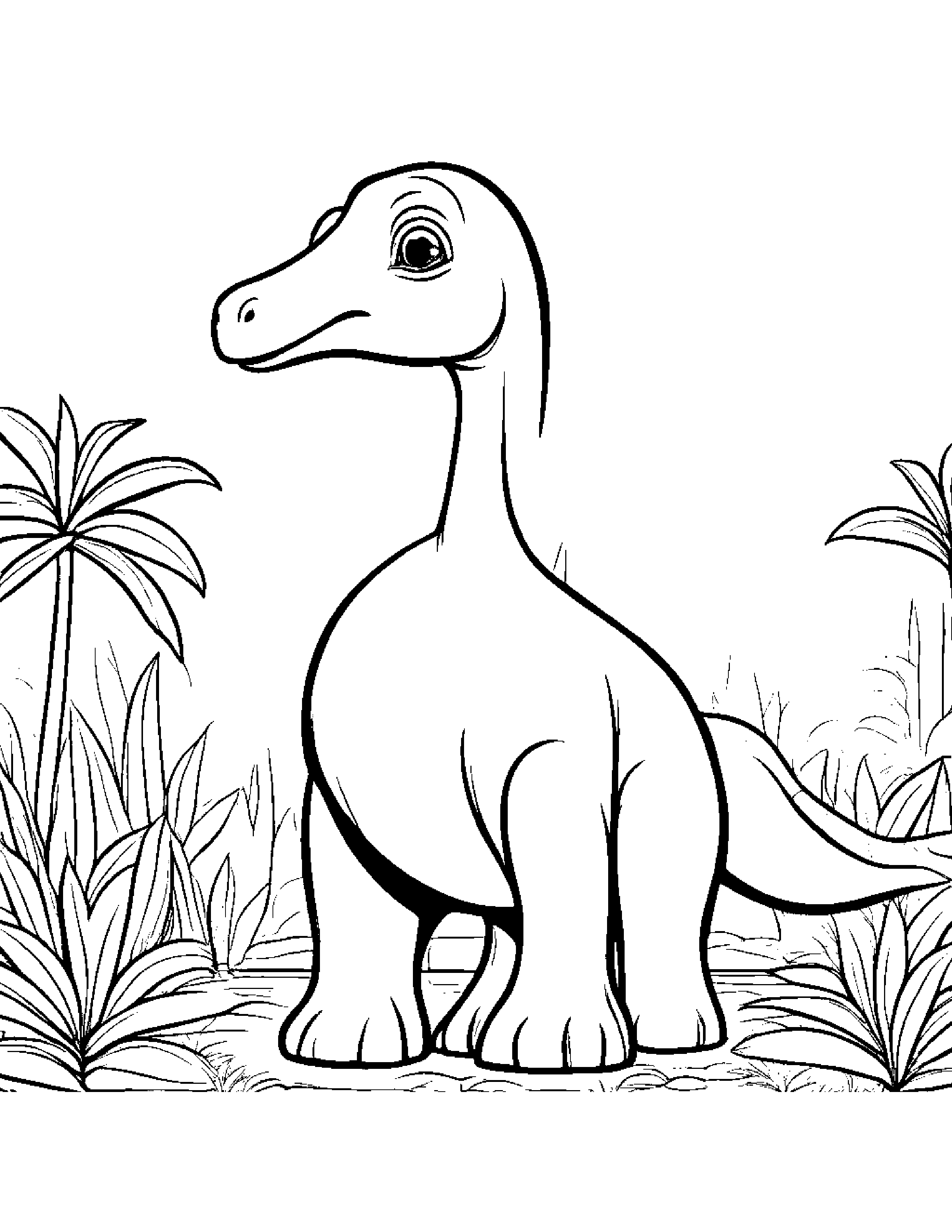 Baby Brachiosaurus #3 Coloring Page (Free Printable PDF)