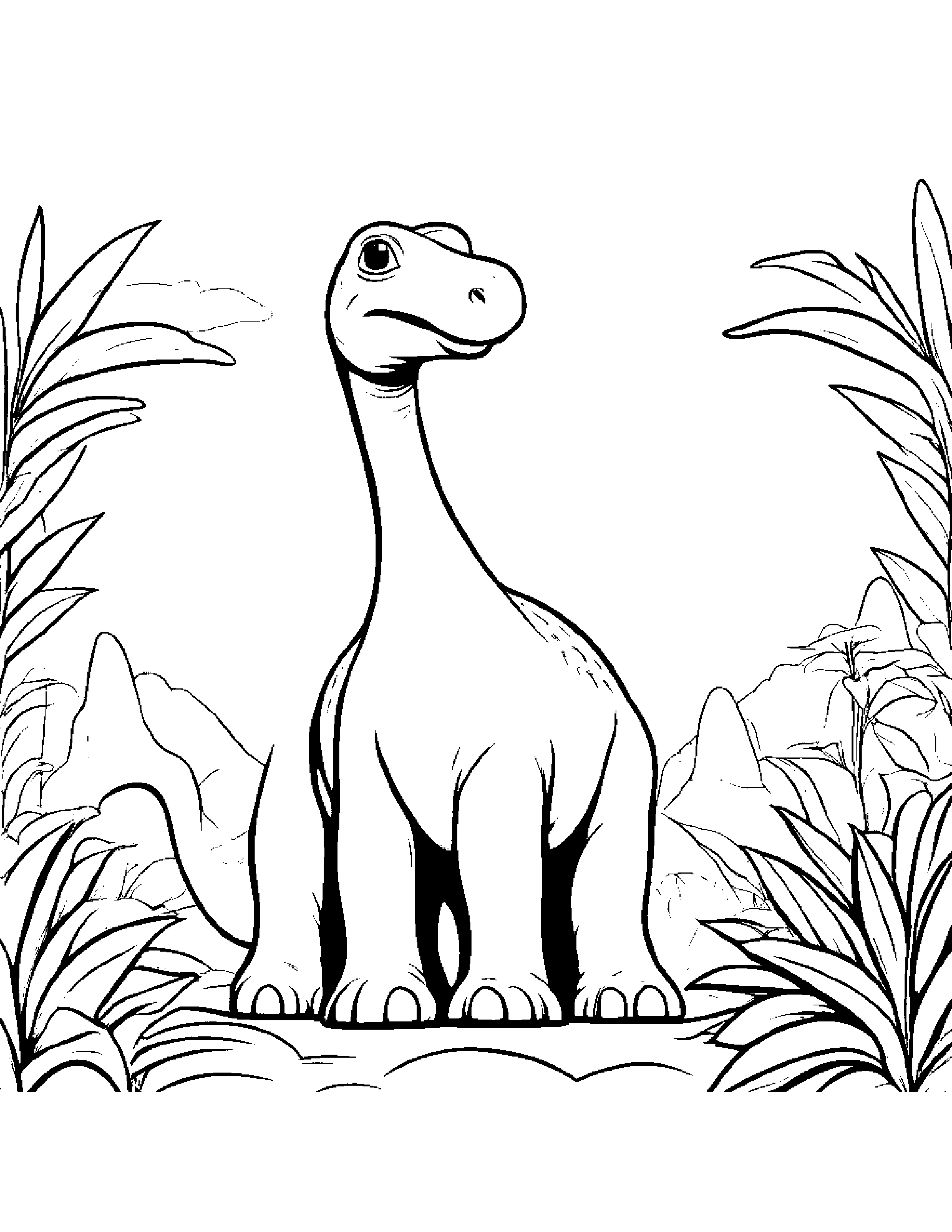 Baby Brachiosaurus #4 Coloring Page (Free Printable PDF)