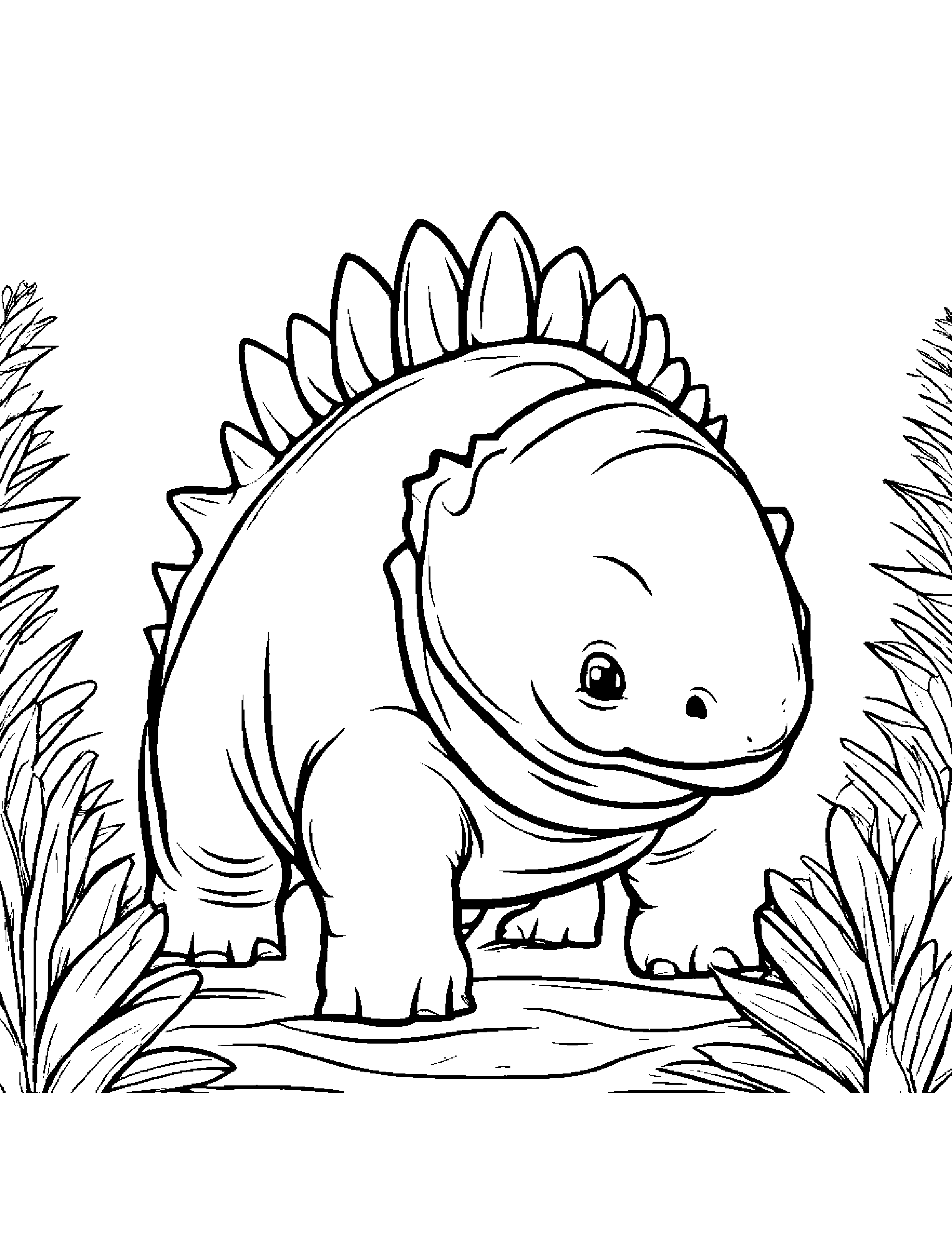 Baby Stegosaurus Coloring Page (Free Printable PDF)