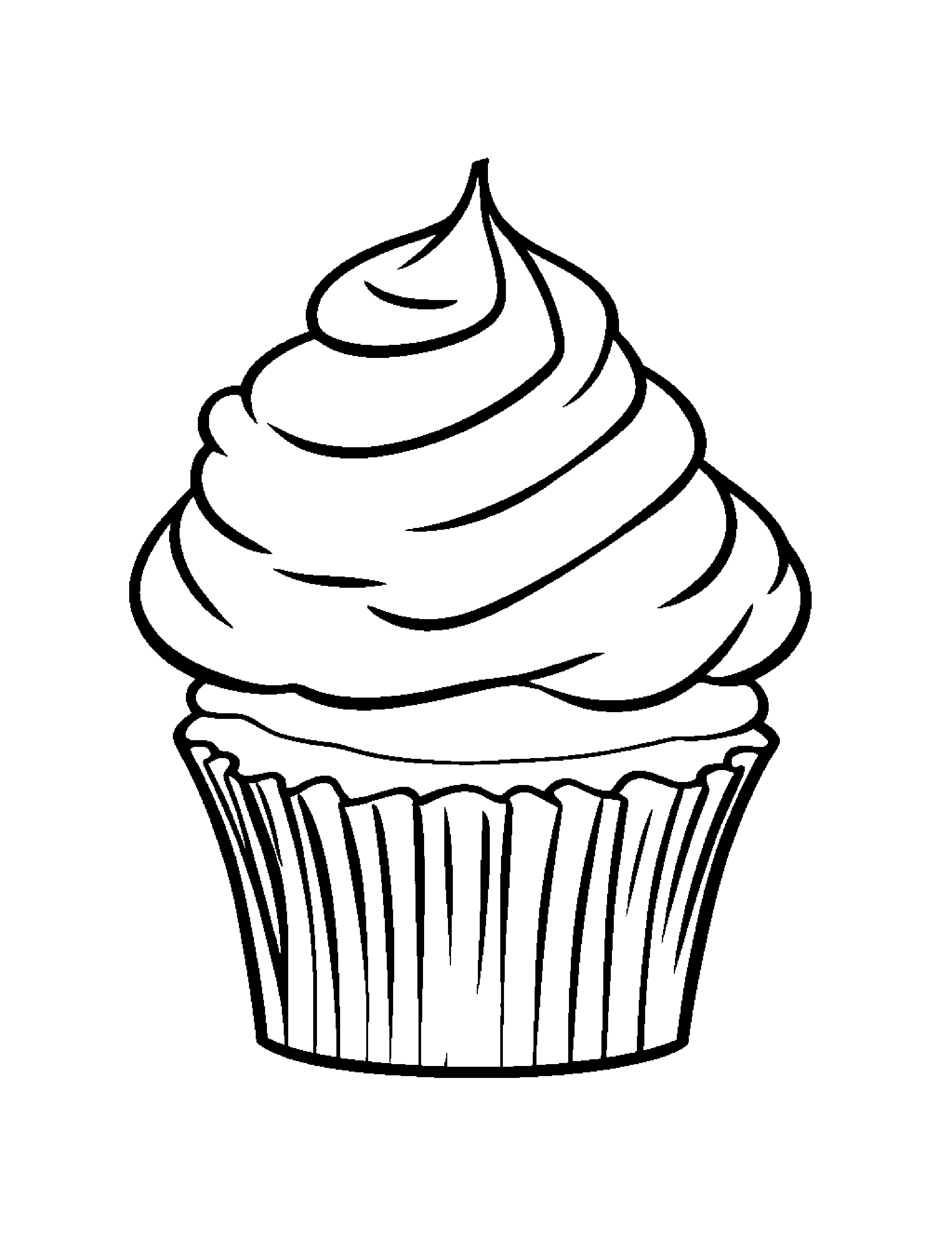 Baby Cupcake #2 Coloring Page (Free Printable PDF)